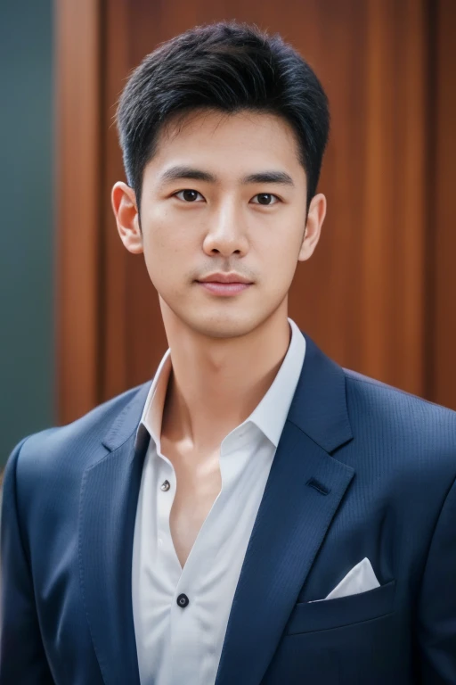 light striped suit、　36-year-old handsome new employee、　（Super handsome S-class suit guy）、　Japanese 36-year-old man、　merchant、　Ultra-luxury set、　office、　Stand up in a suitＳYoung handsome man、　Full body image、　（CG Unity 8K high-detail photos）、　（a very detailedＳThe handsome guy in the class）、　（Photos are real）、　　（（top quality））、　Super detailed、　（​Masterpiece）、　Ultra high quality、　High、　audience、　gentleman、　very beautiful hair、　short hair、　bright photos、　As handsome as a model、　As handsome as an idol、　Luxury watches、　cool zone、　Japanese
