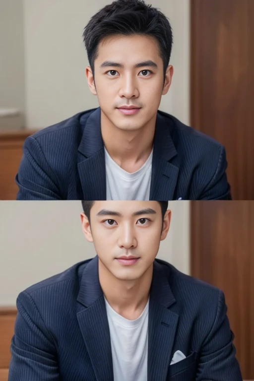 light striped suit、 36-year-old handsome new employee、 (Super handsome S-class suit guy)、 Japanese 36-year-old man、 merchant、 Ultra-luxury set、 office、 Stand up in a suitSYoung handsome man、 Full body image、 (CG Unity 8K high-detail photos)、 (a very detailedSThe handsome guy in the class)、 (Photos are real)、 ((top quality))、 Super detailed、 (Masterpiece)、 Ultra high quality、 High、 audience、 gentleman、 very beautiful hair、 short hair、 bright photos、 As handsome as a model、 As handsome as an idol、 Luxury watches、 cool zone、 Japanese