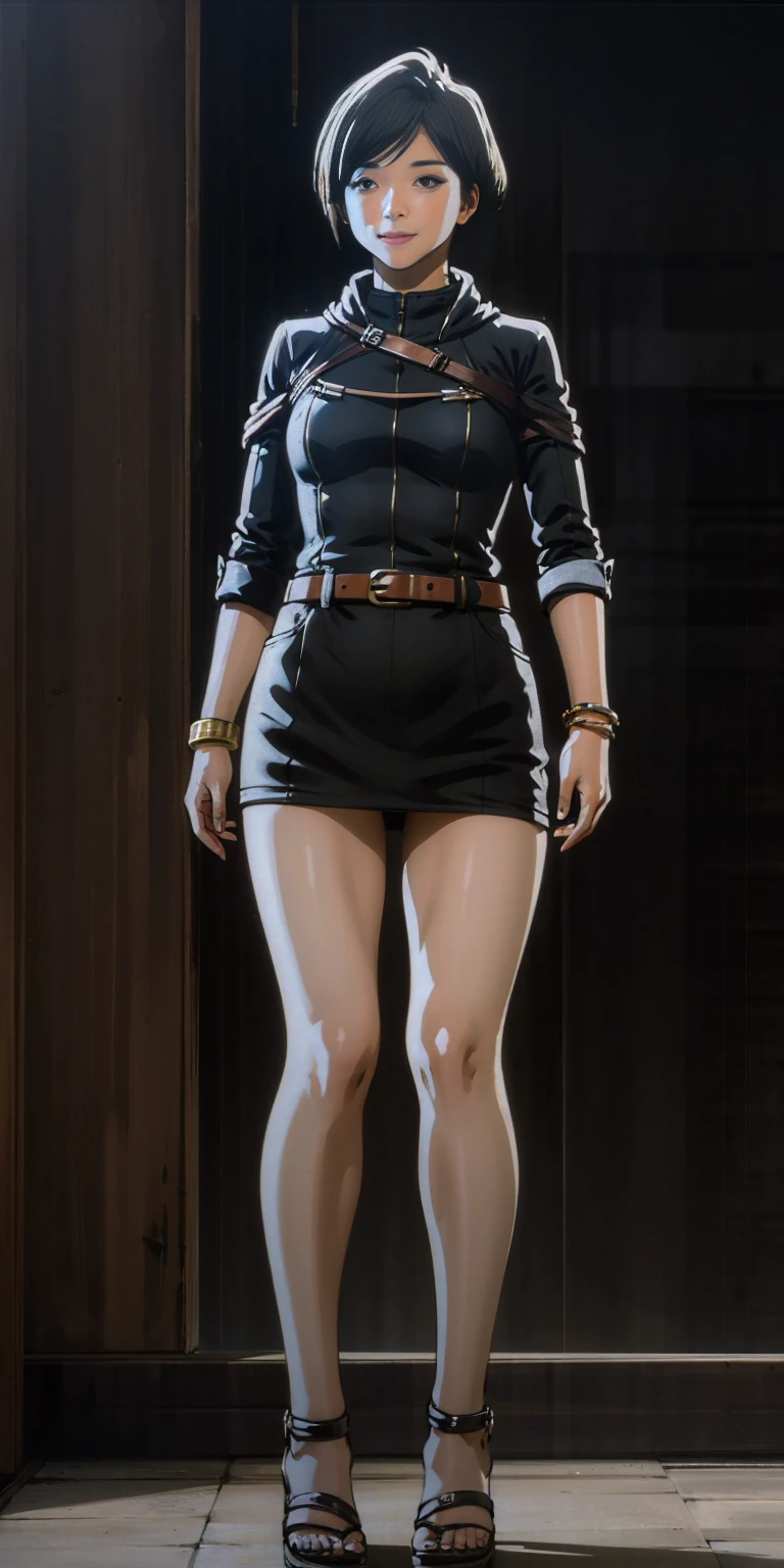 ((BLACK BACKGROUND,1:2, masterpiece)), full body MILF BIMBO standing with two long thighs and two high heels, red eyes, silver white hair, short bob style hair, big breasts, cleavage, separate sleeves, tiara royal, long cape up to two feet, yellow bikini, hands on waist, navel, lustful smirking smiling, smile face (red blushed, red cheeks), metal shoulders, gold sleeveless armbands, black leather choker slave collar, shackle bracelets, sex slave red crest, full body MILF BIMBO standing with two long thighs and two metal sandals, red eyes, silver white hair, short bob style hair, big breasts, cleavage, separate sleeves, tiara royal, long cape up to two feet, yellow bikini, hands on waist, navel, lustful smirking smiling, smile face (red blushed, red cheeks), metal shoulders, gold sleeveless armbands, black leather choker slave collar, shackle bracelets, sex slave red crest, pauldrons, breastplate, corset, eye focus, full body, whole body. 1solo . slave fighter, loincloth standing, hands on hips, metal sandals, backpack, choker, big belt, view from below, feet together, bracers, tiara)