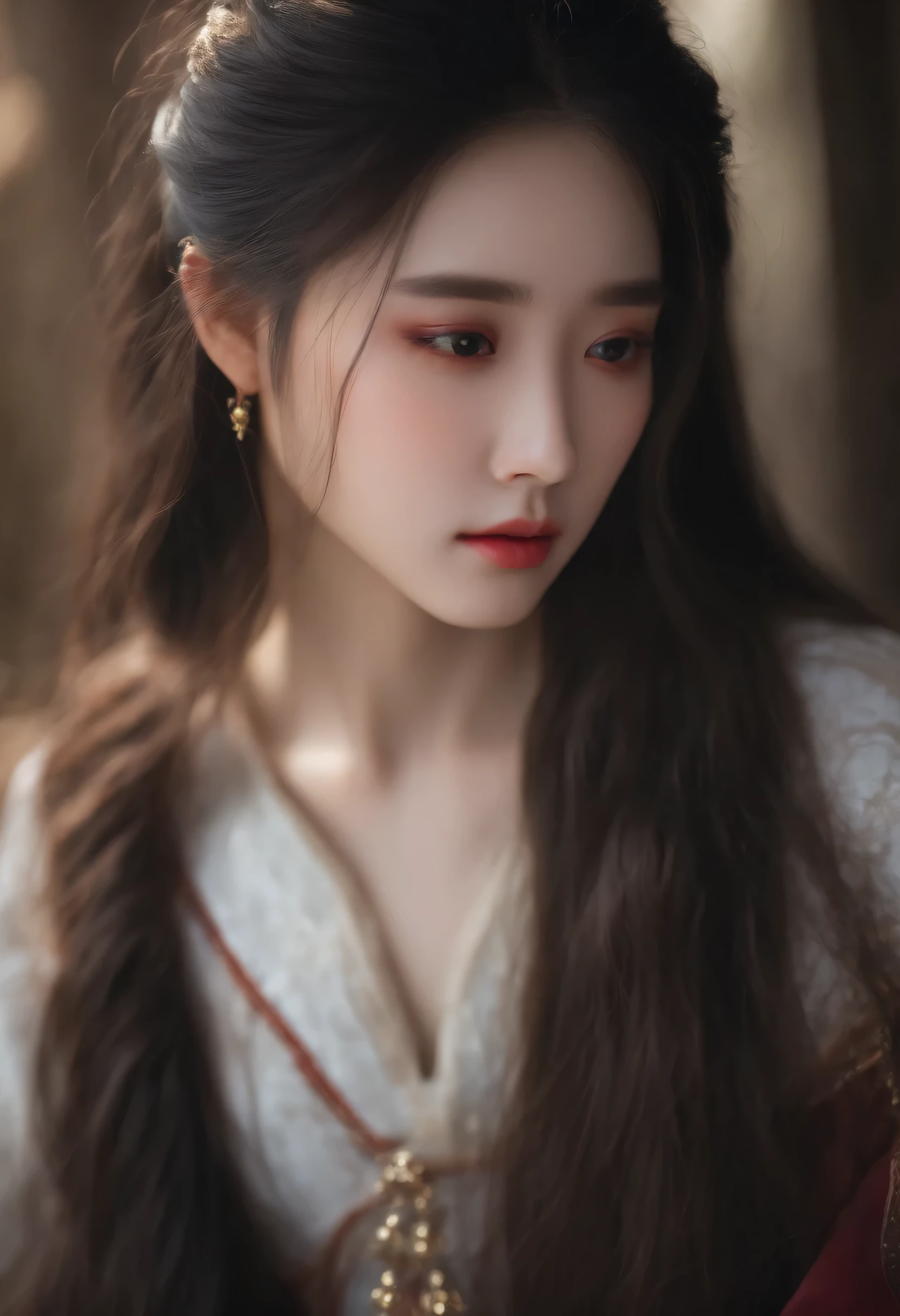 Real bust of Xiao Zhan, a girl with long hair