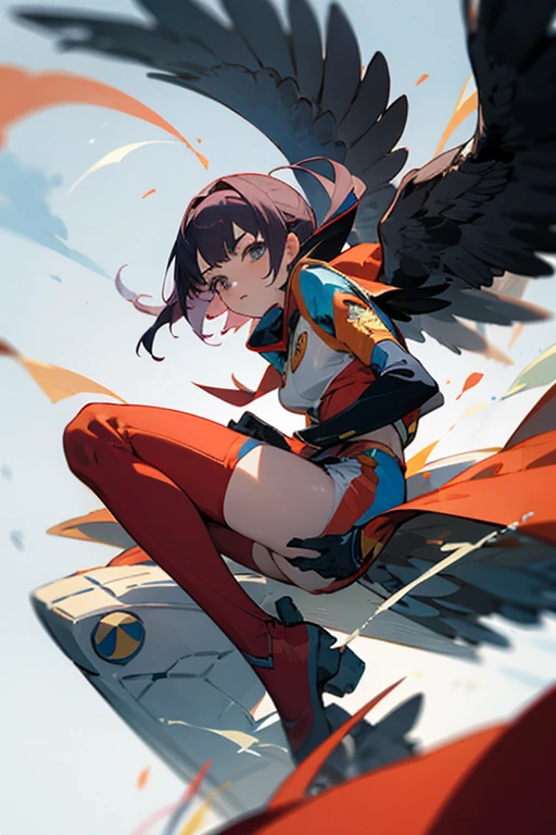 Woman in anime style falcon outfit