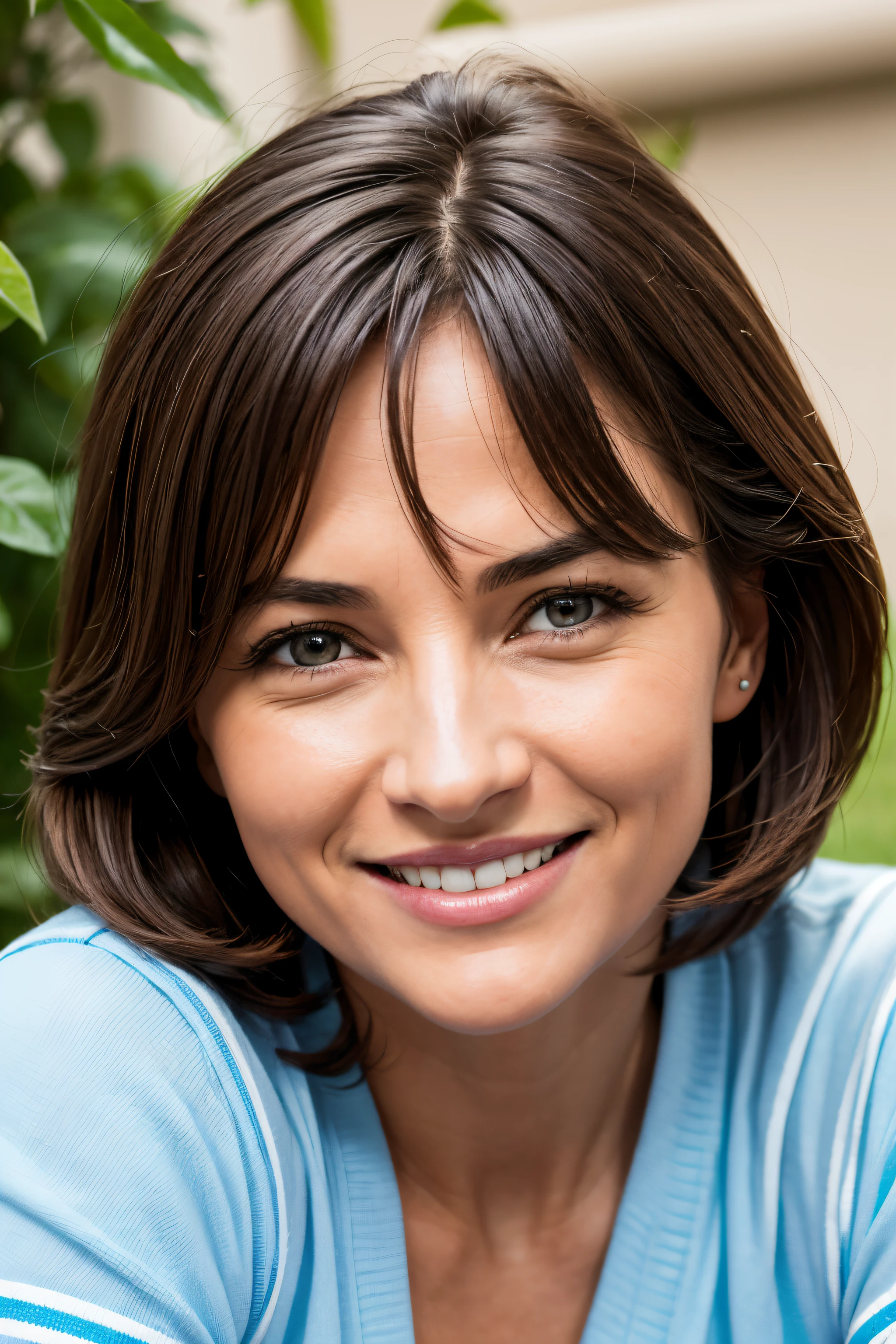 foto natural, retrato de mulher com cerca de 40 ou 45 anos, Sorriso, ultrarealistic