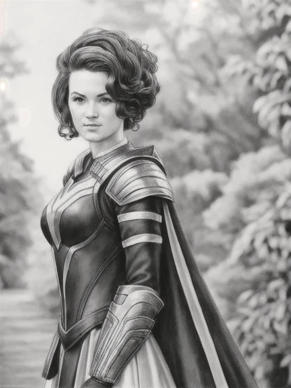 Charcoal pencil drawing, realistic drawing, black and white drawing, 4K, Best quality, a black and white drawing of a woman dressed as a superhero, extremely detailed artegerm, drawn in the style of artegerm, artegerm jsc, artegerm Greg rutkowski _ Greg, Chris Moore. artegerm, artegerm detailed, artegerm 4 k, artegerm style, artegerm. High detail