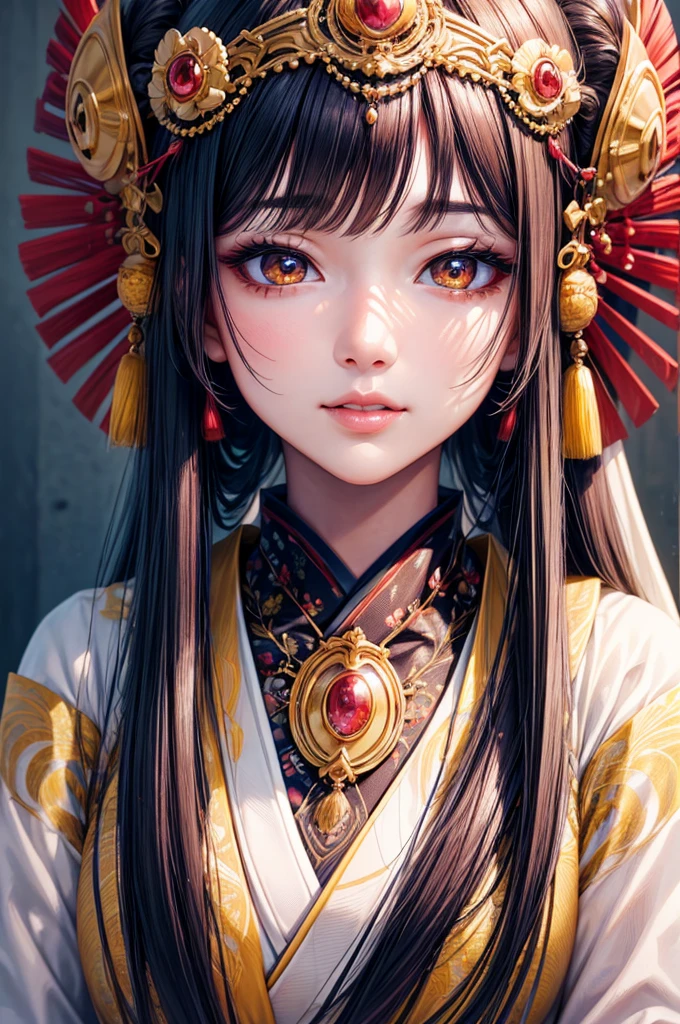 (best quality,highres,ultra-detailed),portraits,beautiful Japanese lady,beautiful detailed eyes,beautiful detailed lips,extremely detailed face,longeyelashes,soft smile,flowing hair,natural lighting,vivid colors