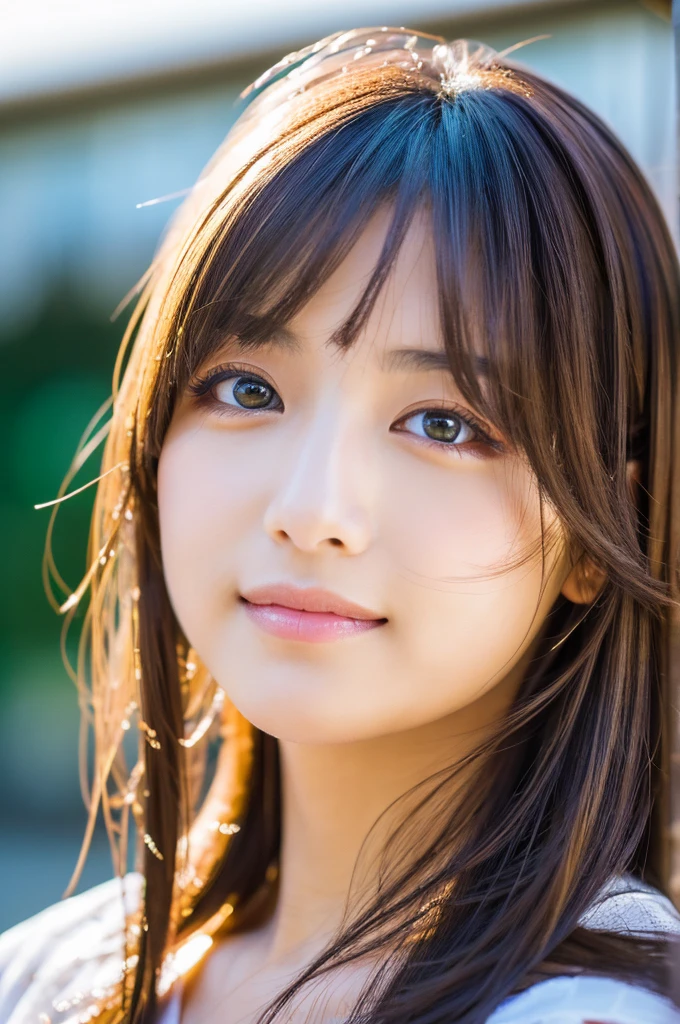 (best quality,highres,ultra-detailed),portraits,beautiful Japanese lady,beautiful detailed eyes,beautiful detailed lips,extremely detailed face,longeyelashes,soft smile,flowing hair,natural lighting,vivid colors