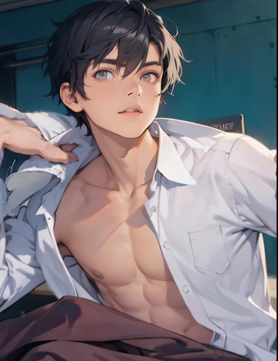 gray hair gray eyes 16 years old