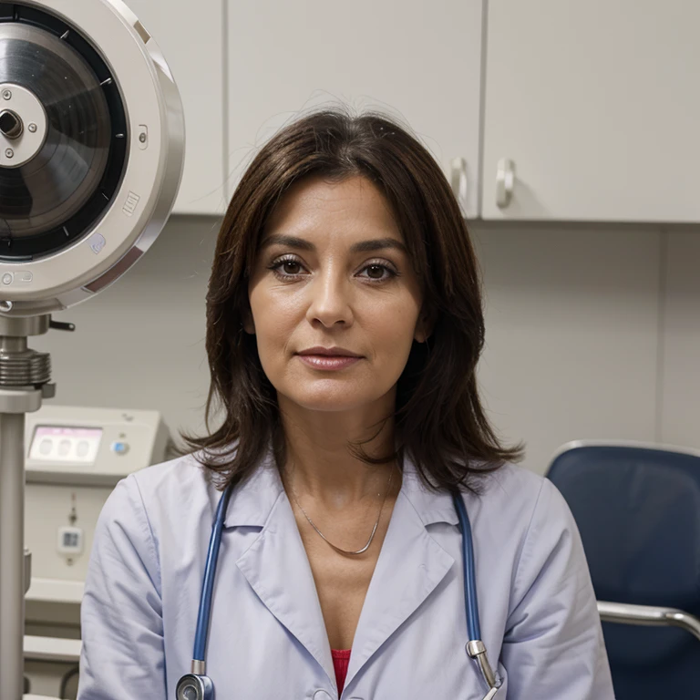 beautiful 50 year old doctor in the room presenting at a conference 