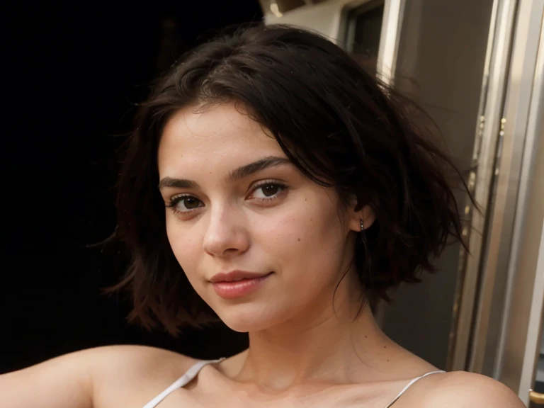 young woman on the deck of a yacht in the mediterranean