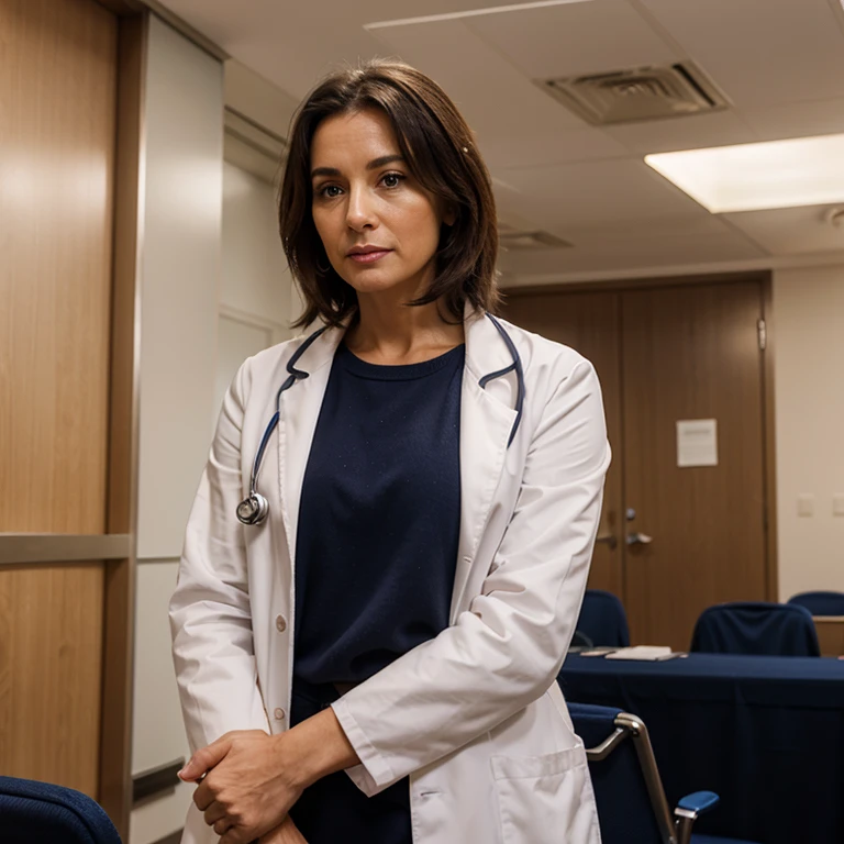 beautiful 50 year old doctor in the room presenting at a conference