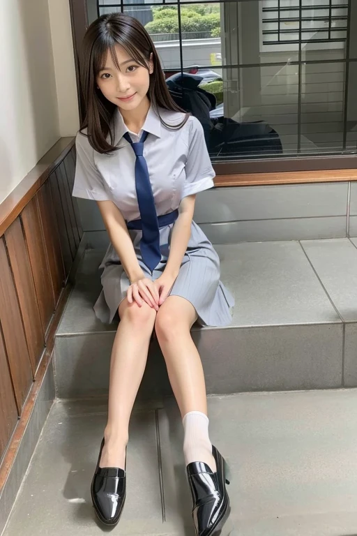 Japanese beauty、A slip is visible from under her office uniform., Not wearing a skirt, business clothes, woman wearing office dress, Work clothes, Work clothes, catalog photo, from me, Detailed image, business clothes装, Image Center, grey, The white slip is visible、A white chemise is visible、