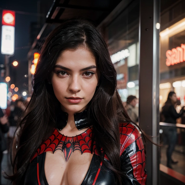 Valentina Rossi 25 years old and from Amsterdam, Netherlands. She a graphic designer and her interests include art, music, travel, photography, fashion, and modelling. Wearing Spider women or Madame web suit.
