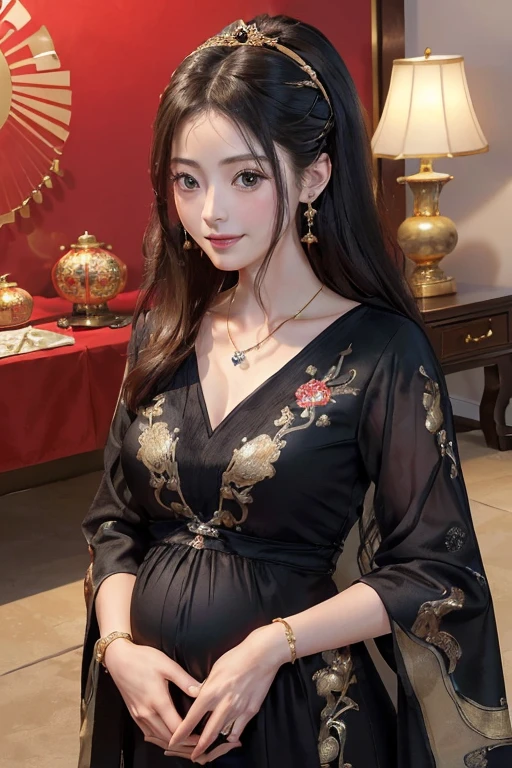 ((highest quality)), ((masterpiece)), (be familiar with), perfect face、Enchanted body
((Satomi Ishihara、best proportions、Satomi Ishihara、semi-long、China dress、hair ornaments、chinese hairstyle、earrings、Engagement Rings、necklace、bangle、黒China dress、luxury accessories、black China dress dress、vintage、gold embroidery、black clothes、Long slit、pregnancy、Holding the baby、Satomi Ishihara))25With an old woman4old girl、Mother and daughter、母親pregnancy
中国、smile