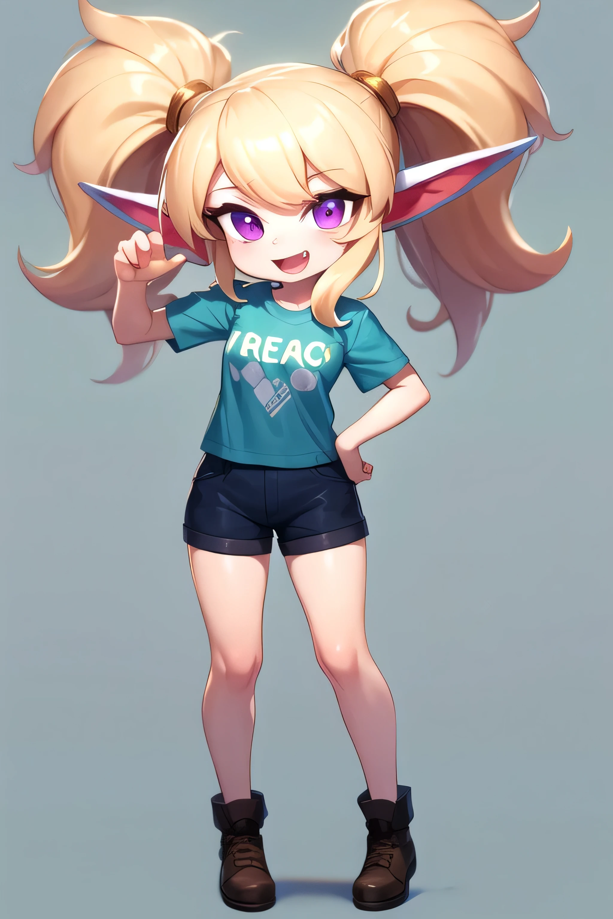 cute poppy in tshirt full body women detailed cute no backgroun backgroun removed high quality fixed figners detailed figners nad hand poppy in shorts smile