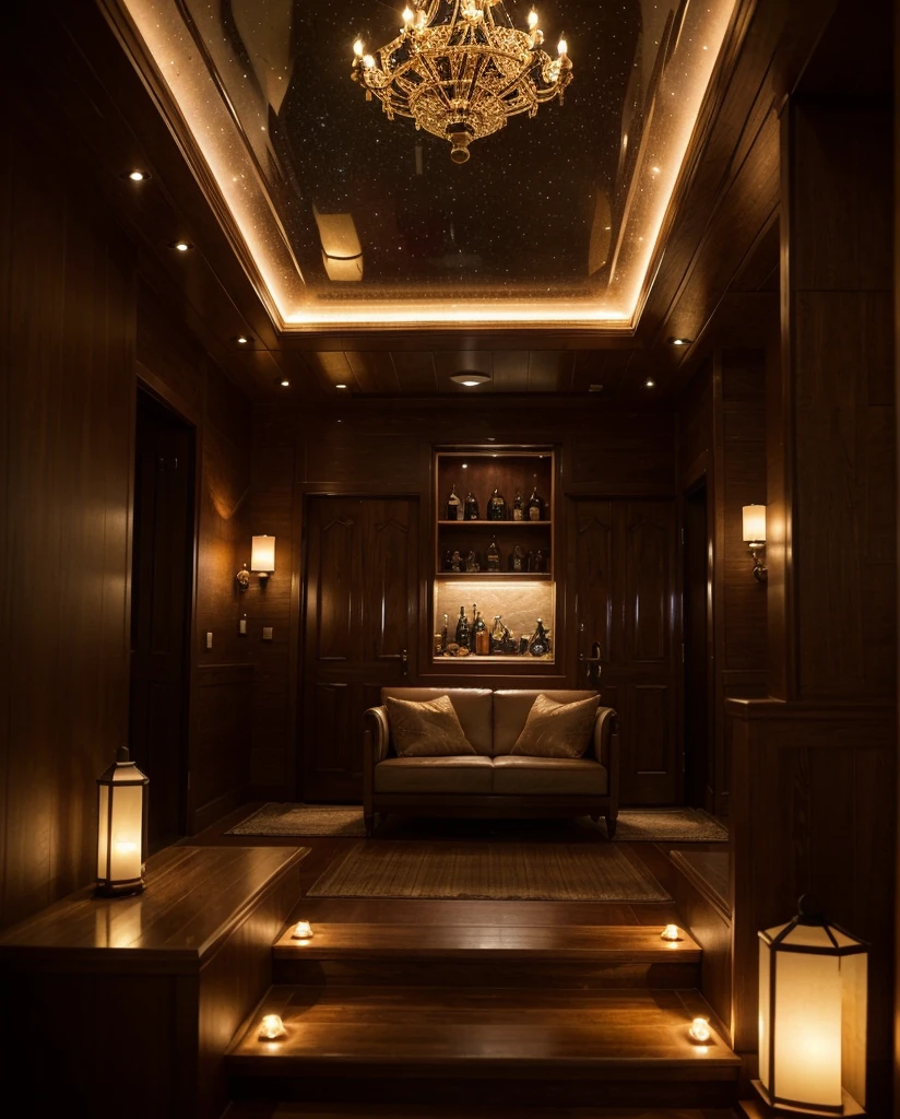 Sure, here is a description of a super luxurious, opulent, and extravagant private jet cabin and its crew:

**Stepping into an Oasis of Opulence**

As you ascend the gleaming staircase leading to the private jet's cabin, a world of unparalleled luxury unfolds before you. The air is perfumed with a subtle, inviting fragrance, and the soft glow of dimmed lights casts an aura of refined elegance.

**A Sanctuary of Unparalleled Comfort**

The cabin's expansive interior is a symphony of meticulously crafted details, each element designed to pamper and indulge. Plush, hand-stitched leather seats, adorned with intricate embroidery, cradle you in sumptuous comfort. Recline effortlessly, enveloped in the embrace of bespoke pillows and blankets, crafted from the finest materials.

**A Canvas of Exquisite Design**

Polished wood veneers, gleaming with a rich luster, adorn the cabin walls, creating a warm and inviting ambiance. Intricate marquetry inlays, meticulously crafted by artisanal hands, add a touch of timeless elegance. Overhead, a mesmerizing starry night sky shimmers with countless fiber optic lights, transporting you to a realm of celestial grandeur.

**A Culinary Symphony at Your Fingertips**

Your culinary desires are met with an exquisite array of gourmet delights, prepared with passion and expertise by a team of world-class chefs. From the freshest seasonal ingredients to the most refined culinary techniques, each dish is a masterpiece of flavor and presentation.

**A Team of Unparalleled Service**

A dedicated team of impeccably trained flight attendants attends to your every need, anticipating your desires and ensuring your utmost comfort. Their attentive service is infused with genuine warmth and hospitality, making you feel like royalty.

**A Haven of Tranquility**

As you relax in this oasis of opulence, the gentle hum of the engines fades into a soothing background melody. The world outside seems to melt away, replaced by a sense of serenity and tranquilit