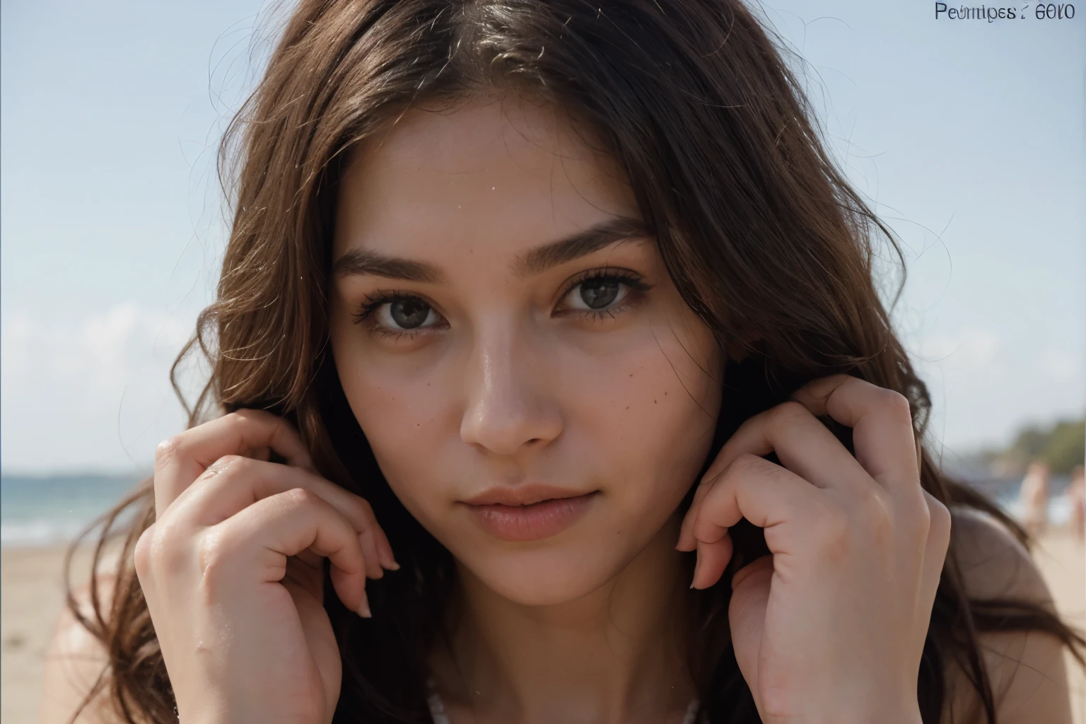 8K, Photo brute, Fujifilm, photo de style d'une belle jeune femme en juillet dans une plage ((best quality)), ((business rich woman)), (detailed), visage parfait, Asiatic black girl , trait du visage fin, very pretty eyes, Very nice body, belle fesses et beaux seins (peau très detailede: 1.2) Style-Pétale BREAK cheveux courts, cheveux blonds avec des mèches colorées, porte un maillot , granulation de films, 35mm, style mignon