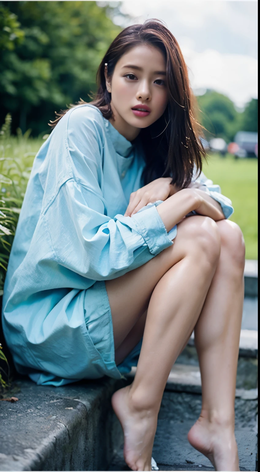 (To firmware)、Female 1、20-year-old、7 head and body、(cute face)、(ideal proportionodern old townscape、wet white skin、slender、black hair、long hair、beautiful feet、small ass、thin legs、Surrealism、cinematic lighting、Depth of the bounds written、one person perspective、f/1.8、135mm、NFFSW、muste piece、correct、anatomically correct、textured skin、super detail、high detail、high quality、award-winning、最high quality、High resolution、8K