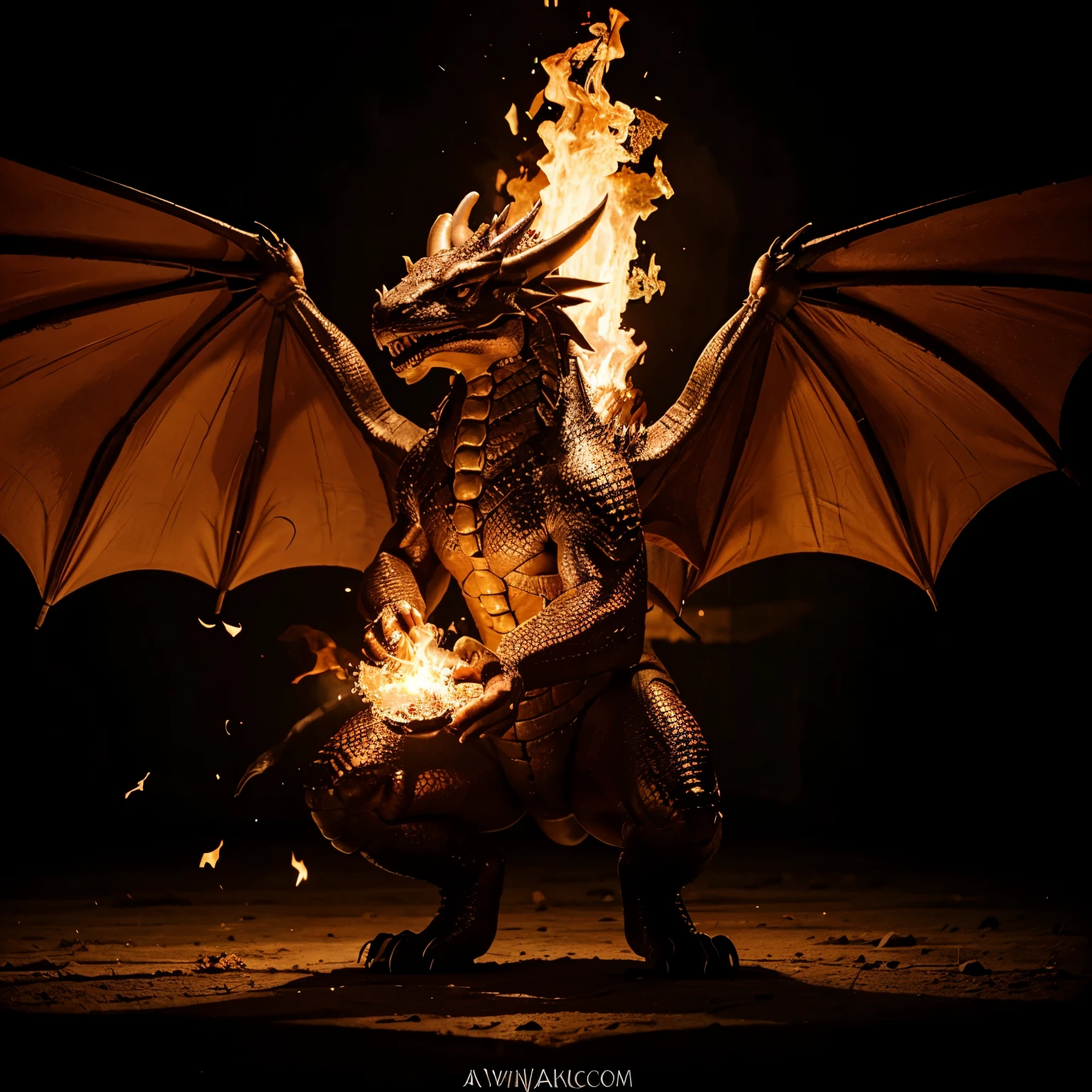 dragon with fire