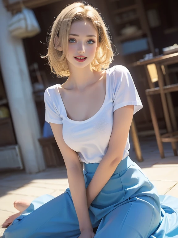 (European teenage girl)), Popular models、Ethereal beautiful body, jaw-dropping beauty、slim, Petite, Soft light, Shiny blonde hair、Blonde Shorthair、blue eyess、 ((David Hamilton Style)), closeup picture, masutepiece, Best Quality, Photorealsitic, Raw photo、8K, High resolution, Detailed skin, 8K UHD, Digital SLR, Soft lighting, High quality, Film grain, FujifilmXT3, Full body, Naked, In the park、Open your legs wide、Bend your knees and open your legs,、