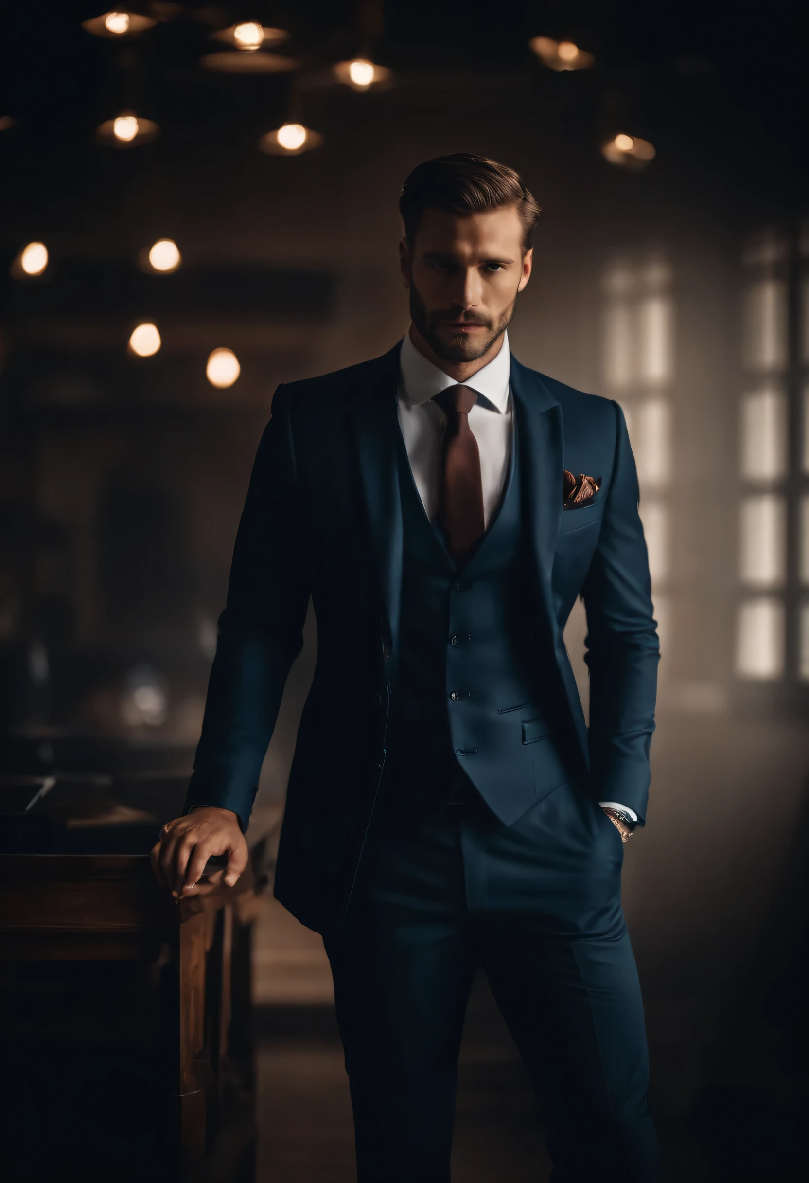 man. formal suit. photo studio