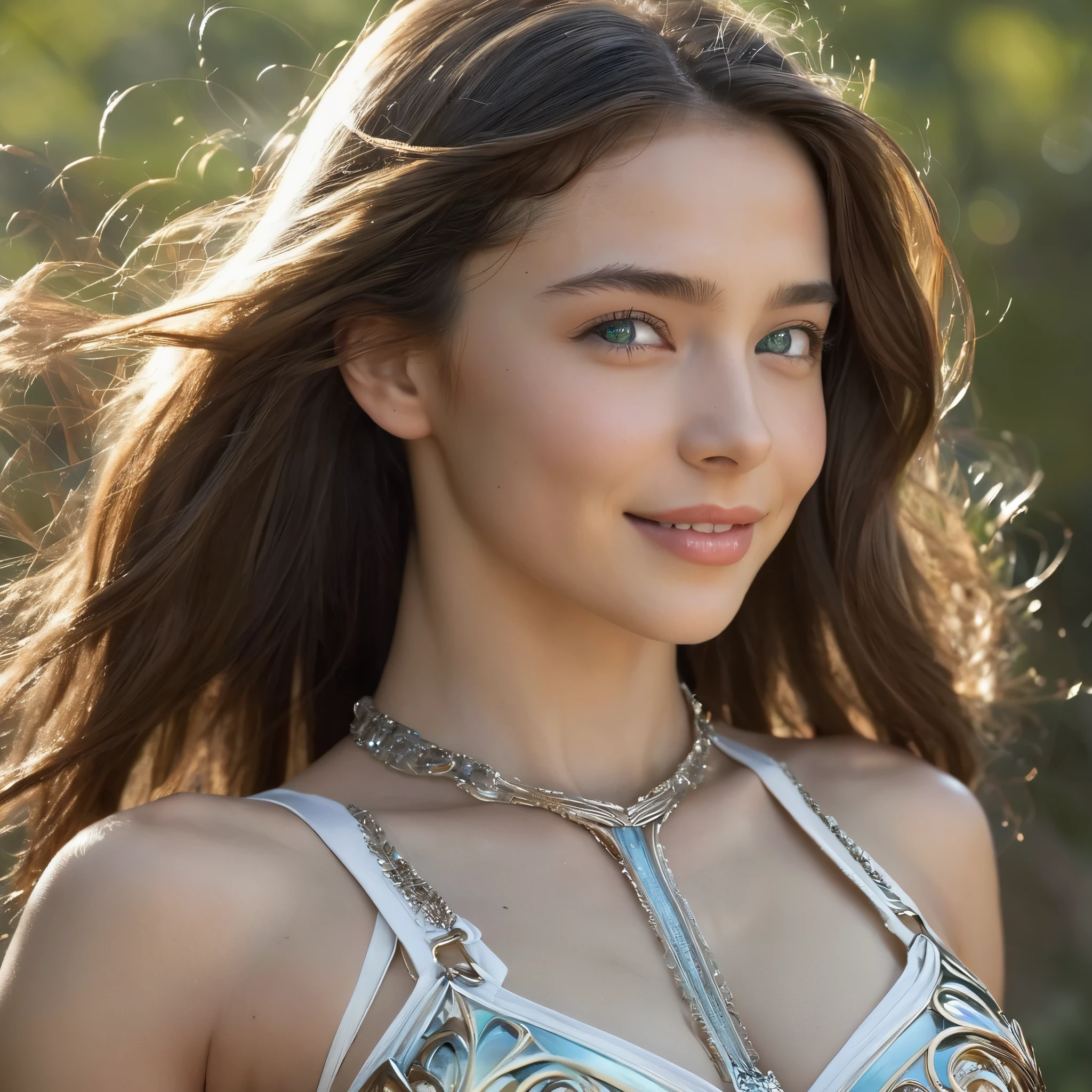(best quality,4k,8k,highres,masterpiece:1.2),ultra-detailed,(realistic,photorealistic,photo-realistic:1.37),Official art, (1 beautiful teenage Italian girl:1.1), (wearing detailed white bodyarmor with beautiful fractal or marble design:1.3), (seductive smile:1.1), (captivating smile1.2), ((High quality)), ((Detailed)), ((Fantasy)), Blue Plasma Brain, Green Plasma Body, Vulgarity, beutiful breast, obscenity, (Lewd smile:1.2), coarse, Obscene, mean, (raunchy:1.2), (Immoral:1.2), Lachish, (small breasts with beautiful raised areolas:1.3), (Cameltoe), (Expression of ecstasy:1.2), (Incredibly beautiful nature background:1.6), (18 years old:1.5), (Sexy and glamorous:1.1), (A coquettish expression:1.1), (seductively smiling:1.1), (Full body), (erotic posing:1.5), (showing her armpit:1.4), Beautiful seductive face, Portrait, (Thick eyebrows:0.7), (detailed large iridescent eyes:1.4), Beautiful eyes with fine symmetry, Intimate face, (ultra detailed skin texture:1.1), pale skin, Perfect ???????, (Beautiful toned body:1.1), Hair Bow, (Moist skin:1.2), no makeup, dark circles, Focus Face, good-looking, (Emilia Clark:0.6) (Emma watson:0.3),(Jennifer Connelly:0.4), (sensual face:1.3), Elegant face, Dolce, (Around her neck is a simple necklace of exquisite workmanship), (Bioluminescence with brilliant brilliance:1.3), (Luminous magic circle:1.2), Shining majestic cloud masses and sky, lightning bolt, Epic Realistic, (Greg Rutkowski:0.2), (teal and orange:0.4), (Art Station:1.5), Cinematic, (nfsw:1.3), Hyper Detailed, natural Lighting, (Intricate details:1.1),