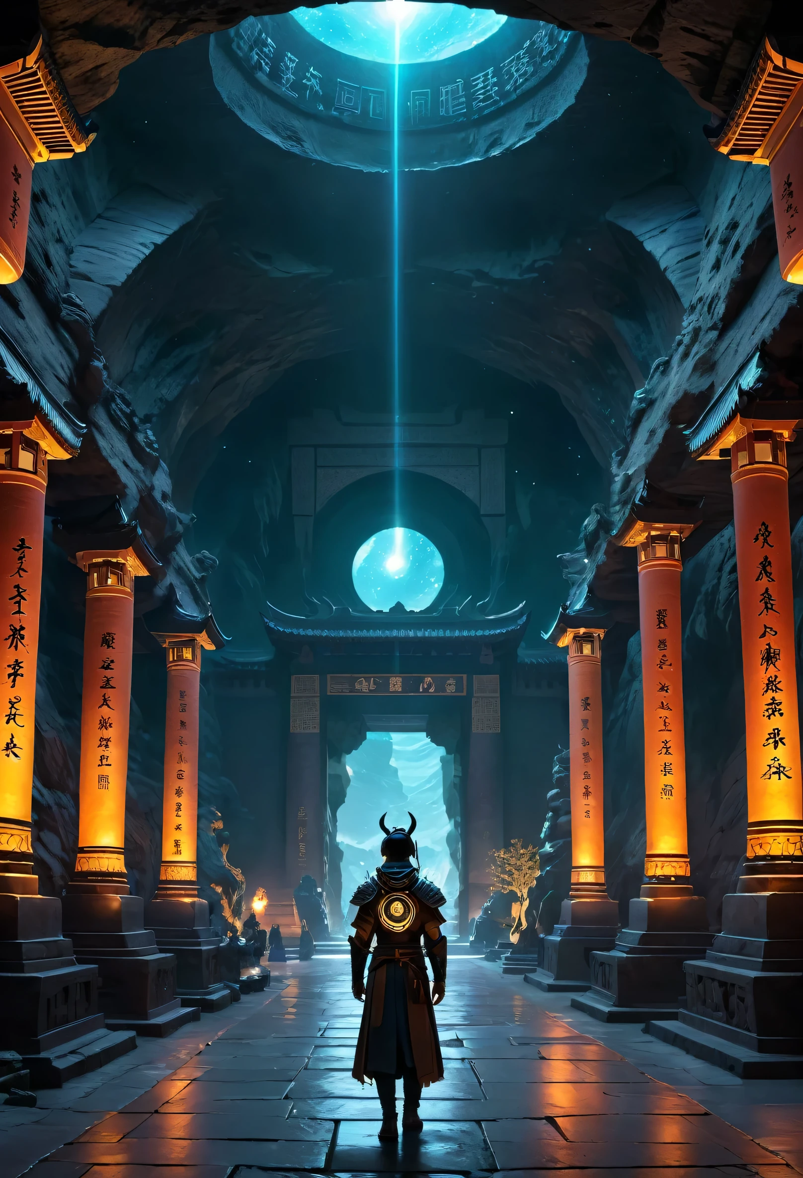 A wonderful underground cave, Alien civilization ruins, a mysterious tomb, Metal coffin, a treasure, Sparkling gold coins, Terracotta Warriors and Horses, Antiquities, cultural relics, alien hieroglyphics, future technology, Weird magic power, unknown cosmic energy, eye of control, Scan grid, epic, grand, octane rendering, Enhanced, complex, ((dark)),epic,8K,fantasy,Super detailed,magic, cast spell,black hole,threaten,H,abyssal,magic Circle,excess energy,science fiction,abyssaltech,dark energy,ethereal,solution,perspective,abyss,Anti-Technology,science fiction,Pure Energy, (masterpiece, flagship artwork, official art, professional, unified 8k wallpaper:1.3), Super detailed, (actual, photoactual, photo-actual:1.37), high dynamic range, ultra high definition, studio lighting, Ultra-fine coating, sharp focus, Physically based rendering, professional, bright colors, Bokeh.
