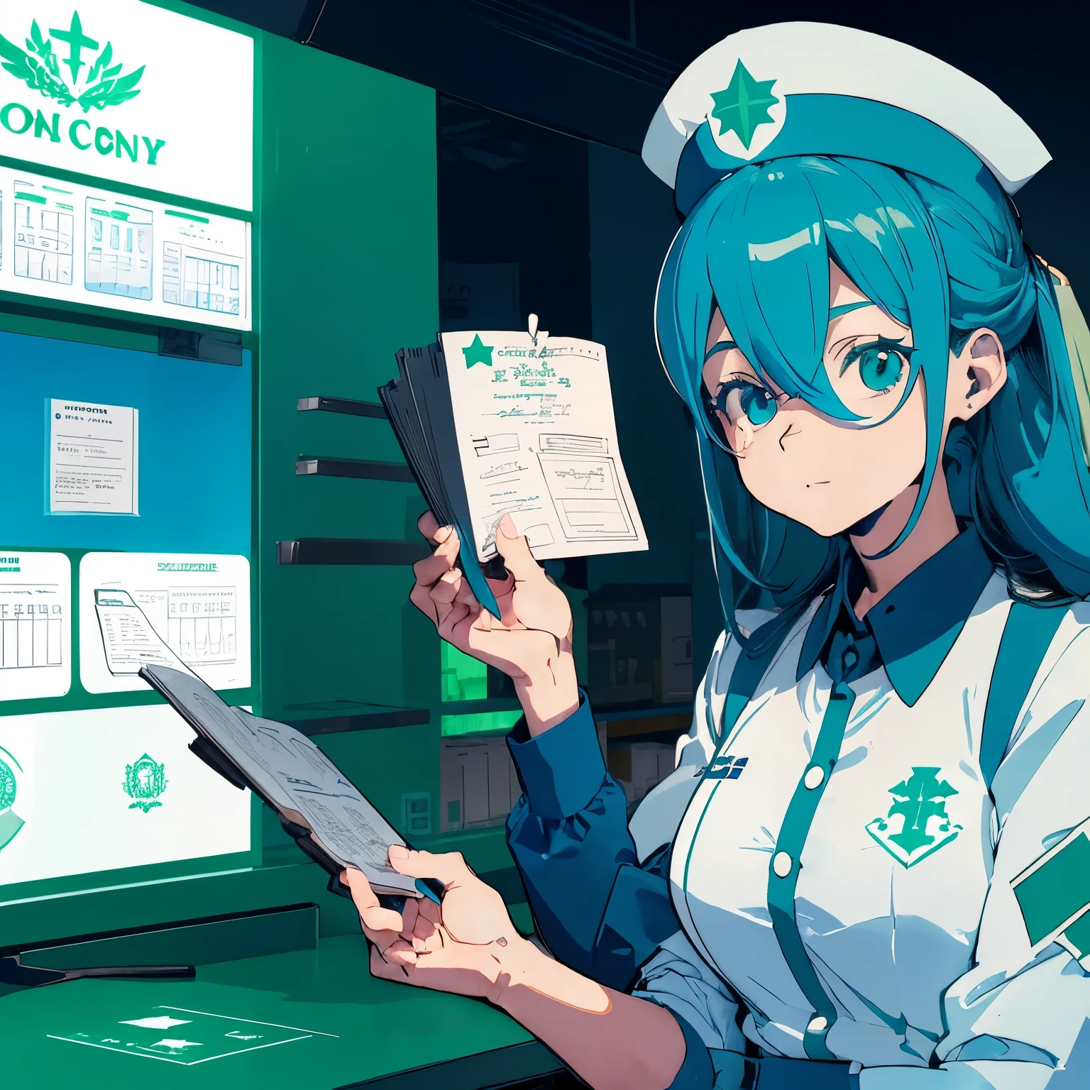 Logotipo (( Don Tomás C Pharmacy.A)) verde y azul ((Rif. J-31065259-7))