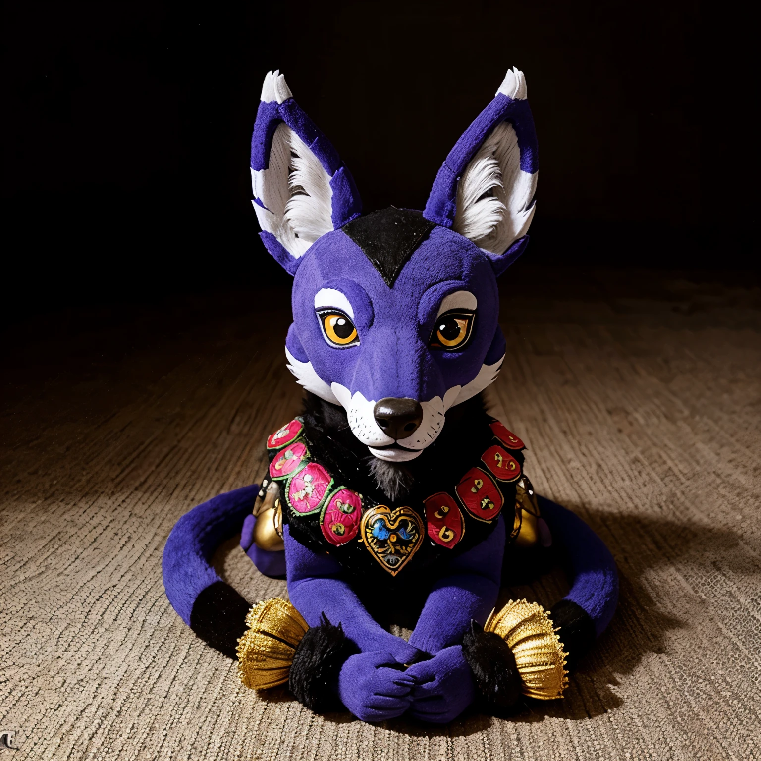 Wolf alebrije with three tails and