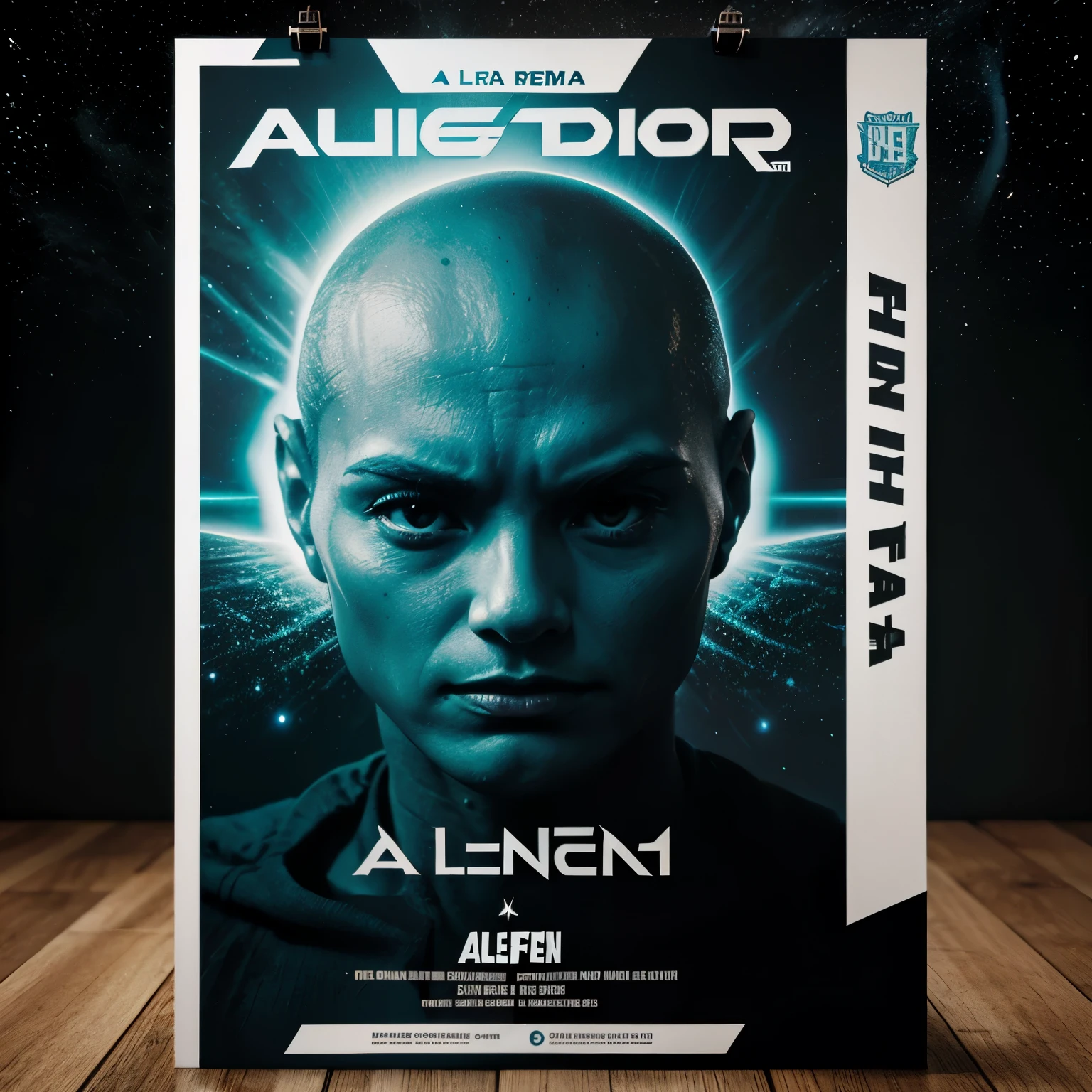 Genera un fondo con tematica alien para un flyer