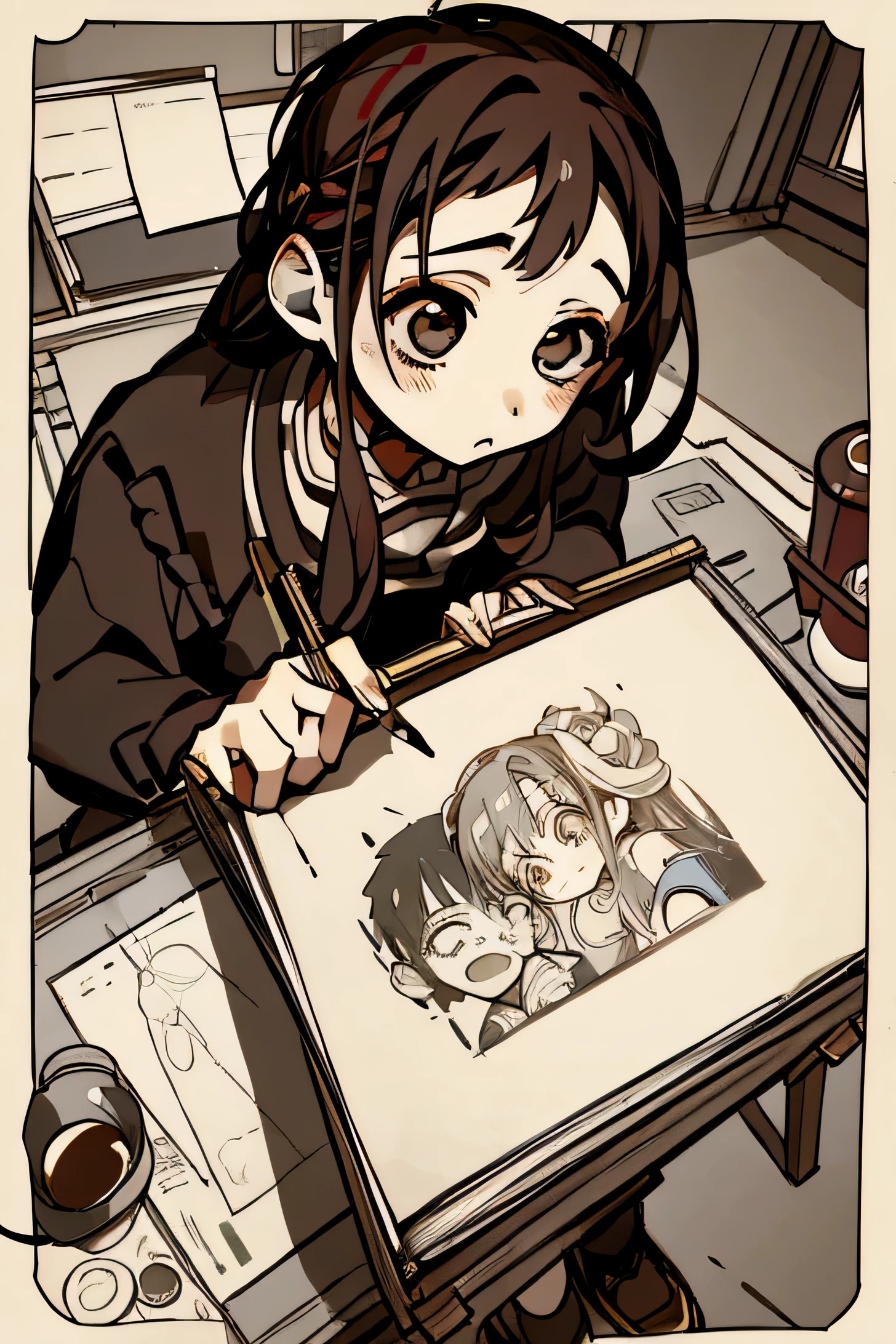 Mei shijima San of the art room, TBHK drawing style