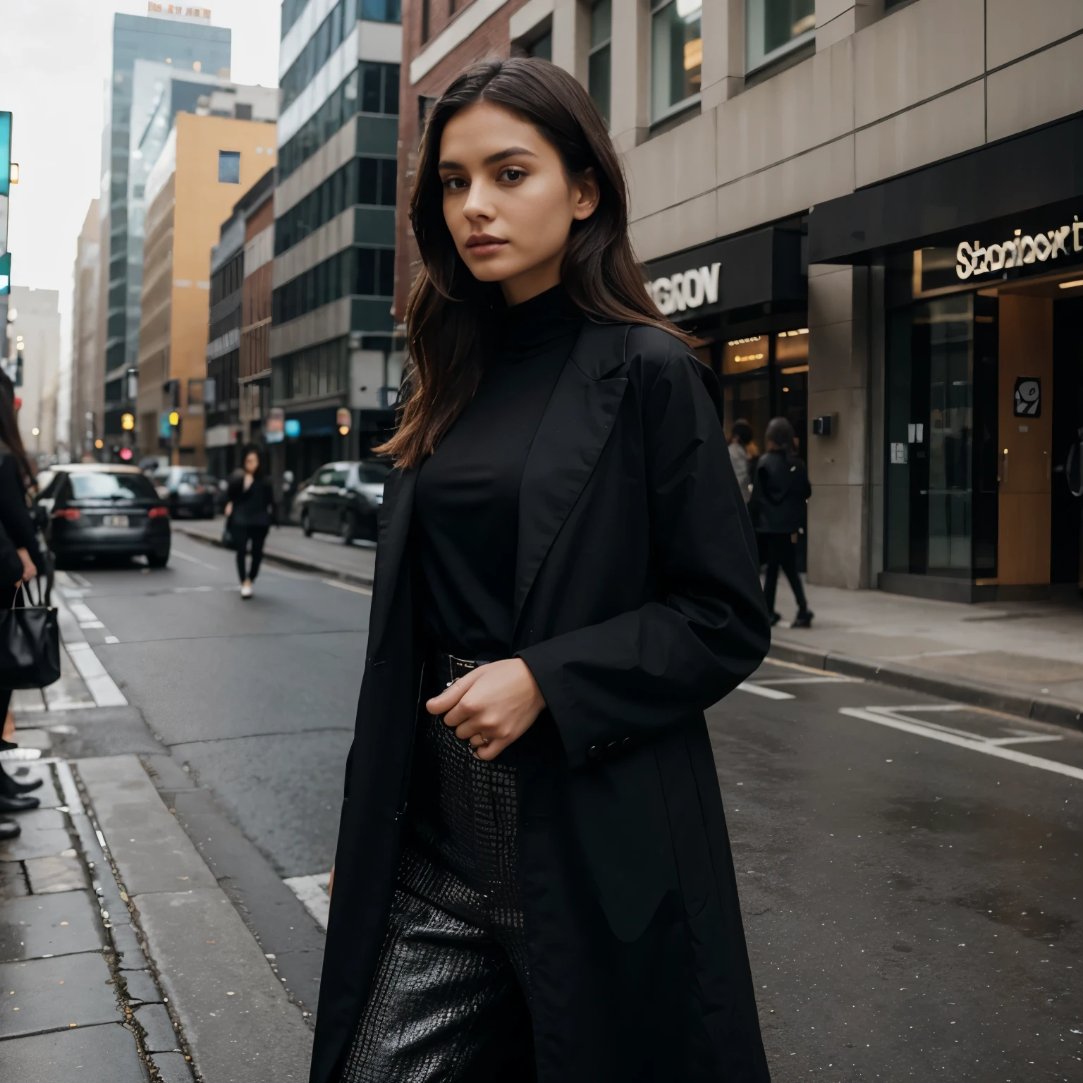 fashion woman in black clothes