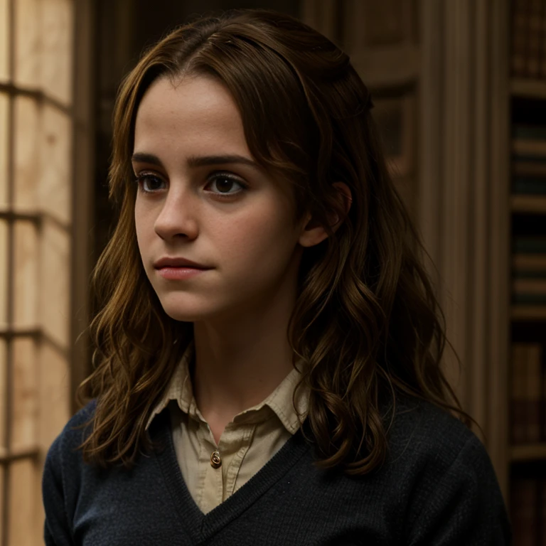 Hermione Granger, perfect lighting, beautiful, (masterpiece:1.2), (best quality:1.2) 