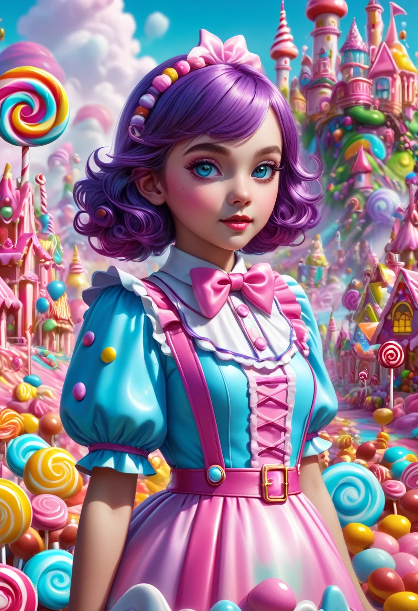 1girl, Candyland, aesthetic, A candy wonderland with pride colors. detailed matte painting, deep color, fantastical, intricate detail, splash screen, complementary colors, fantasy concept art, 8k resolution trending on Artstation Unreal Engine 5