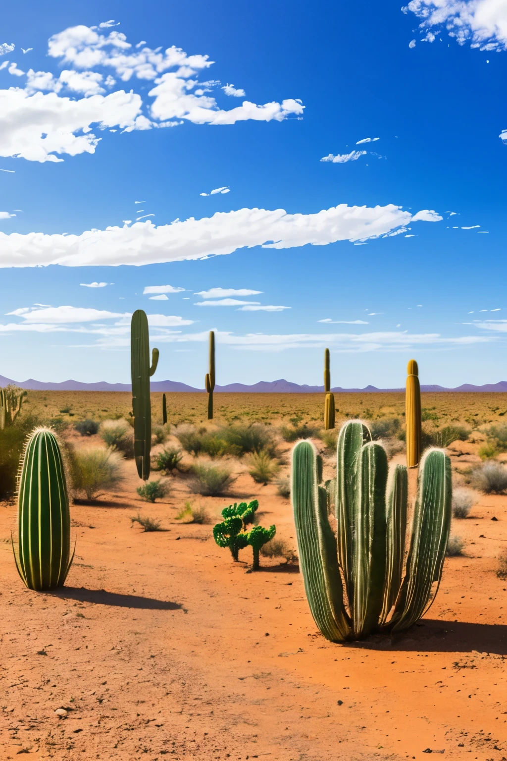 paisagem, Cactus plants in a desert area with a sky background, caatinga, paisagem do deserto, serene desert scenery