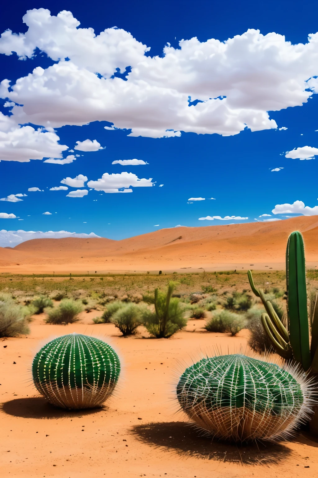 paisagem, Cactus plants in a desert area with a sky background, caatinga, paisagem do deserto, serene desert scenery