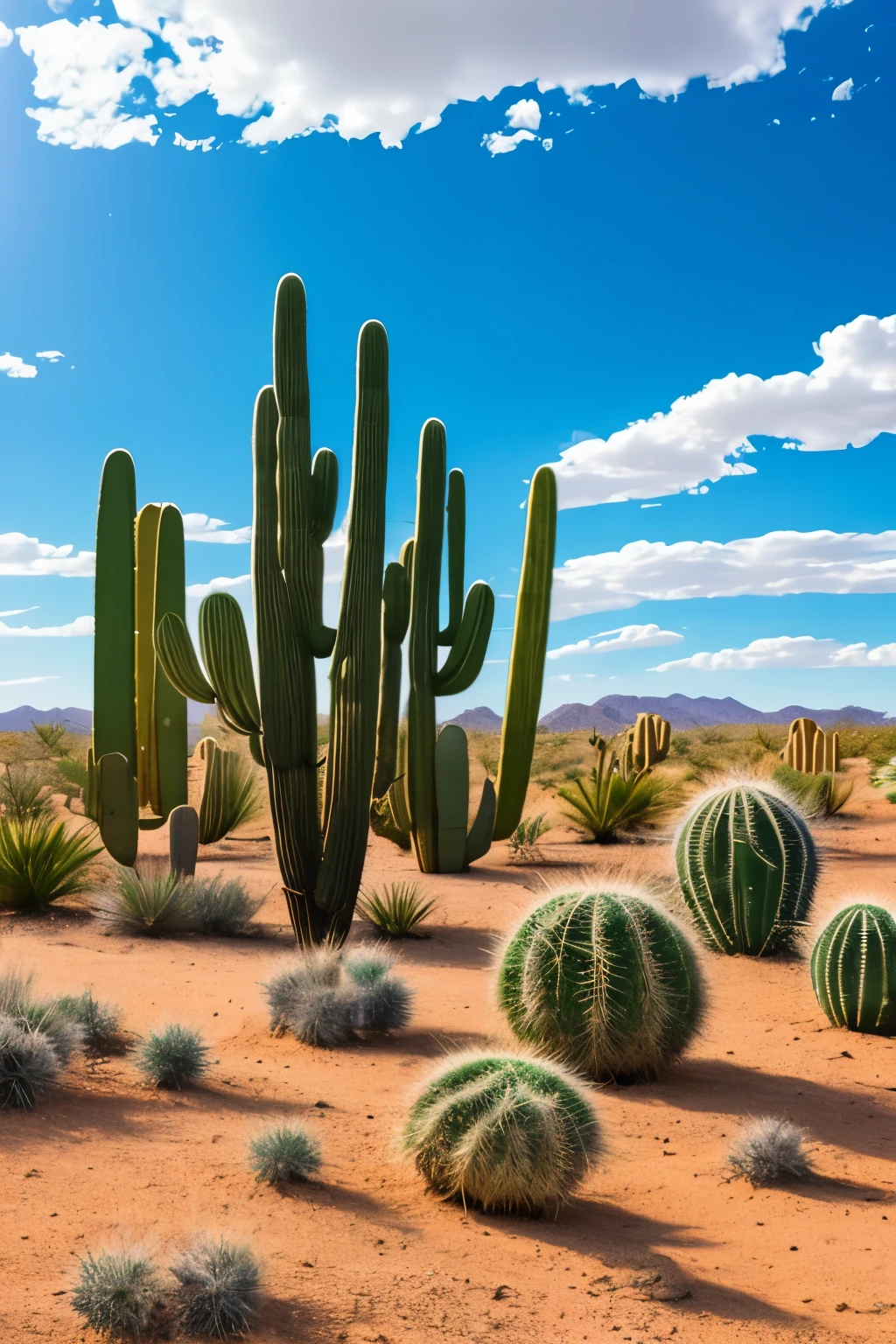 paisagem, Cactus plants in a desert area with a sky background, caatinga, paisagem do deserto, serene desert scenery