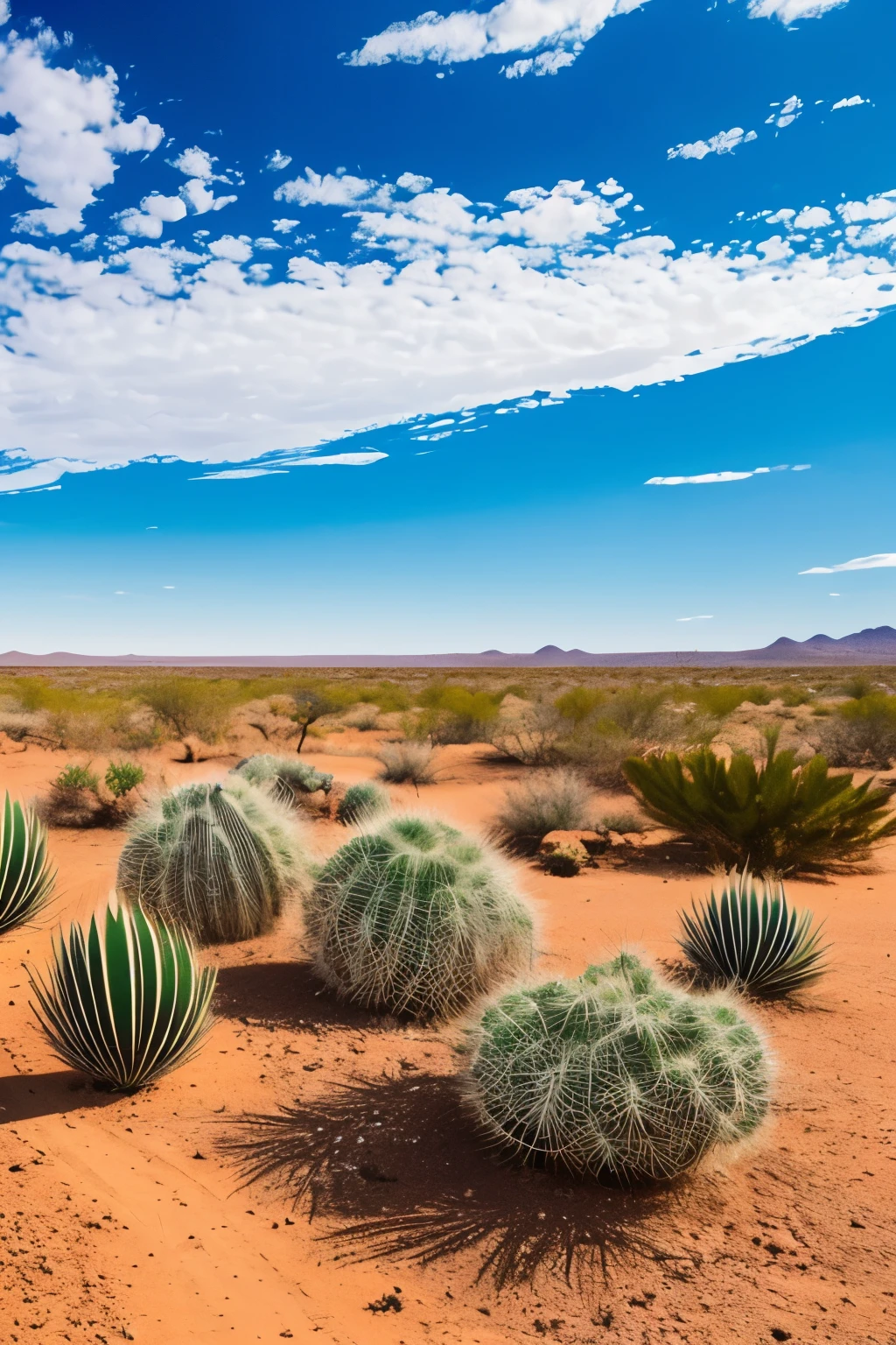 paisagem, Cactus plants in a desert area with a sky background, caatinga, paisagem do deserto, serene desert scenery