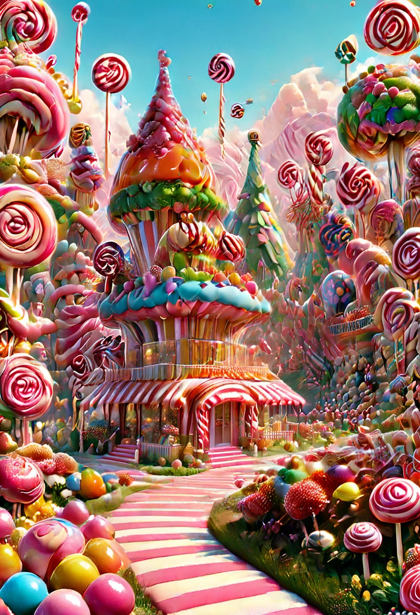 Candyland, Candy land, Candyland, by Wes Anderson, best quality, masterpiece, very aesthetic, perfect composition, intricate details, ultra-detailed