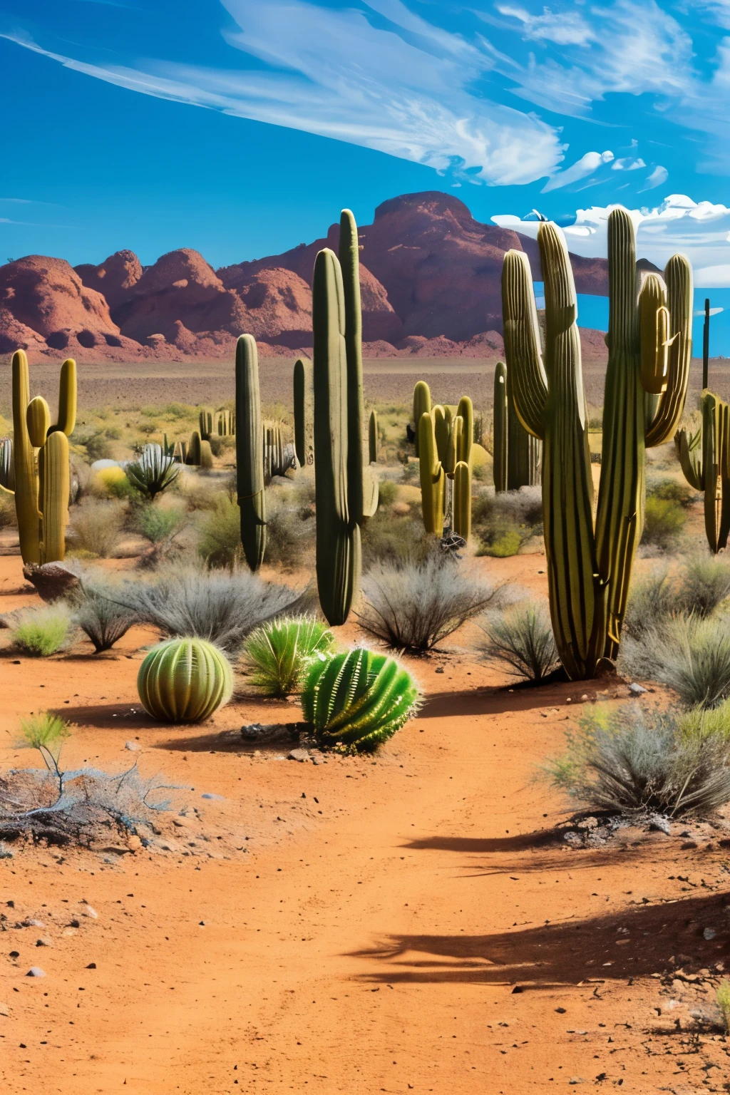 paisagem, Cactus plants in a desert area with a sky background, caatinga, paisagem do deserto, serene desert scenery