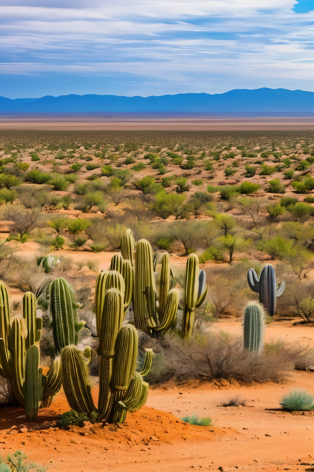 paisagem, Cactus plants in a desert area with a sky background, caatinga, paisagem do deserto, serene desert scenery