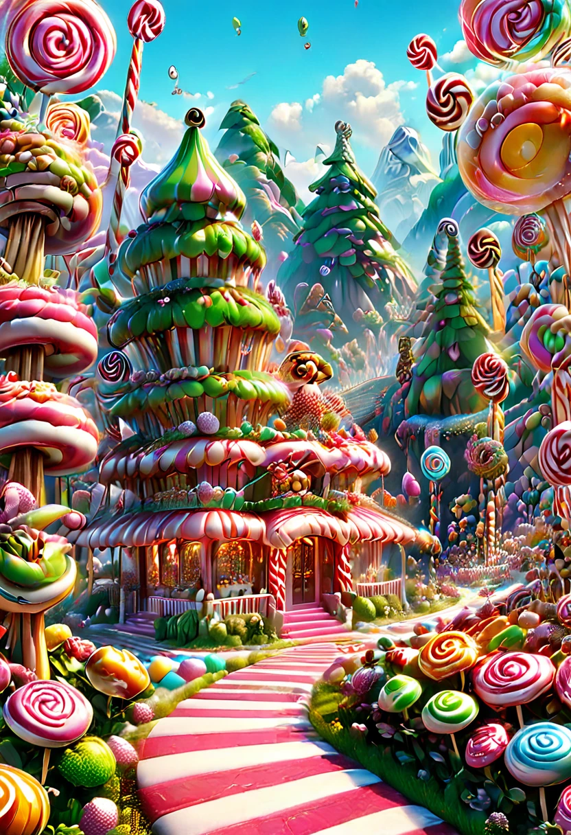 Candyland, Candy Land, Kung Fu Panda, (masterpiece, best quality, Professional, perfect composition, very aesthetic, absurdres, ultra-detailed, intricate details:1.3)