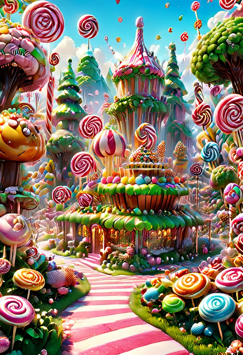 Candyland, Candy Land, Kung Fu Panda, (masterpiece, best quality, Professional, perfect composition, very aesthetic, absurdres, ultra-detailed, intricate details:1.3)