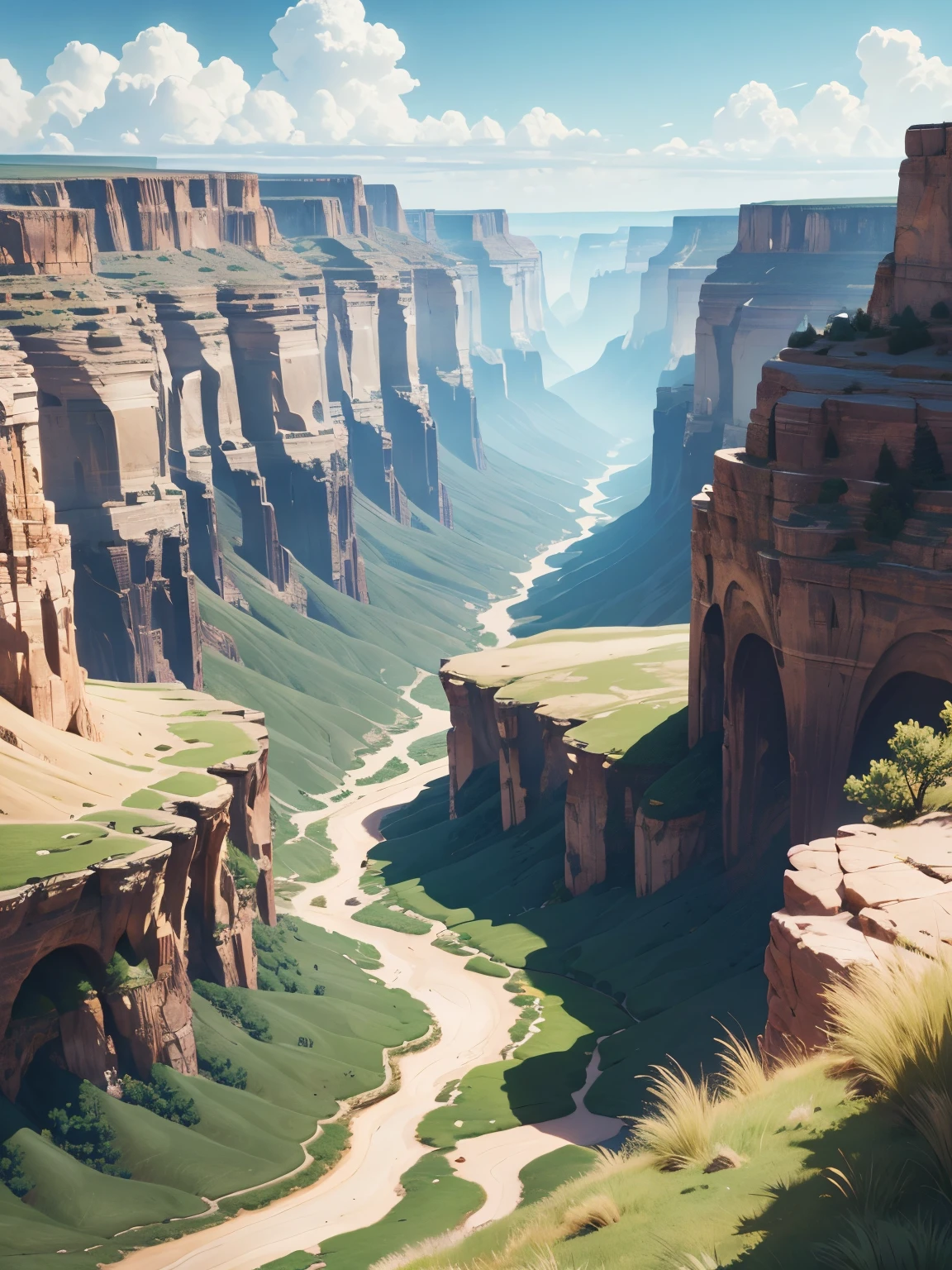 canyon, grass, ultra detailed, high quality, 8k resolution