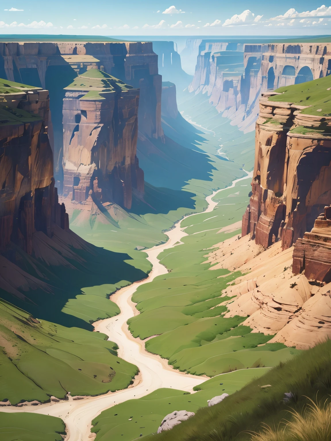canyon, grass, ultra detailed, high quality, 8k resolution