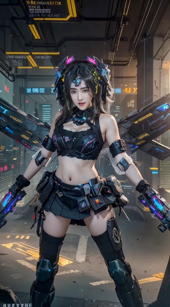 Best quality masterpiece, realistic, (very detailed: 1.3)8k, HDR, beautiful, (cyberpunk:1.6), in space, nebula, (holding_weapon:1.3), laser, (1 female mech:1.3), sexy body, facing the audience, glowing eyes, full body, (flying, diving, dynamic, motion blur: 1.4), (giant mech wings: 1.6), head up, glowing_eyes, mecha, panorama, earth in the background, nebula, space, particles, reality, hdr (high dynamic range), ray tracing, nvidia rtx, super resolution, unreal 5, subsurface scattering, pbr texture, post-processing, anisotropic filtering, depth of field, maximum sharpness and sharpness, multi-layer texture, albedo and highlight mapping, surface shading, accurate simulation of light-material interactions, perfect proportions, octane rendering, duotone lighting, large aperture, low iso, white balance, rule of thirds, 8K raw, high efficiency subpixels, Subpixel volume products, (best quality), (Japanese: 0.5), (Korean: 0.8), (Liu Yifei: 1.5) long hair, (:1.2), (chest: 1.5), (white  lace : 1.5)