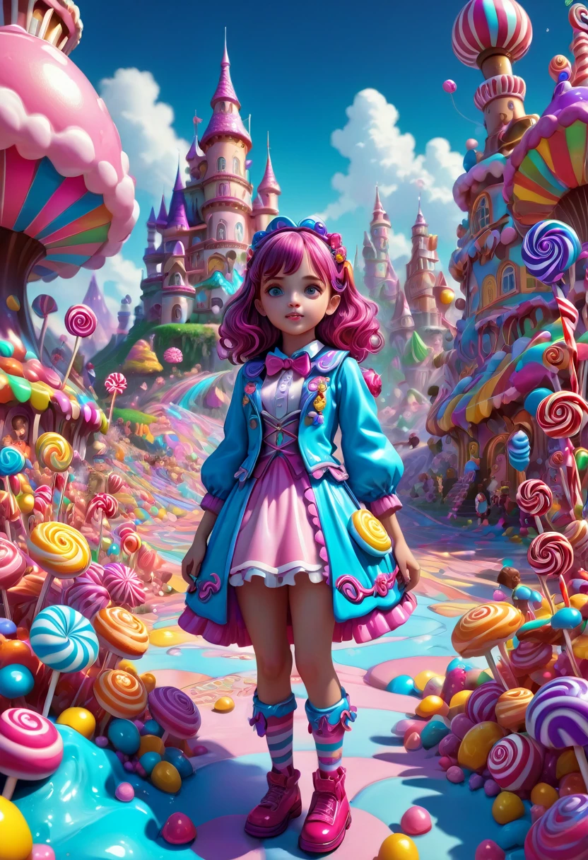 1girl, Candyland, aesthetic, A candy wonderland with pride colors. detailed matte painting, deep color, fantastical, intricate detail, splash screen, complementary colors, fantasy concept art, 8k resolution trending on Artstation Unreal Engine 5