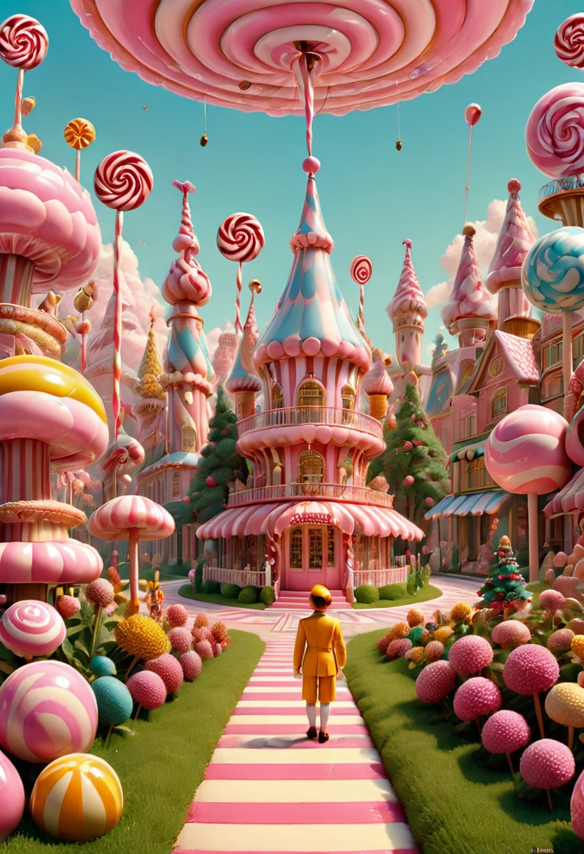 Candyland, by Wes Anderson, best quality, masterpiece, very aesthetic, perfect composition, intricate details, ultra-detailed