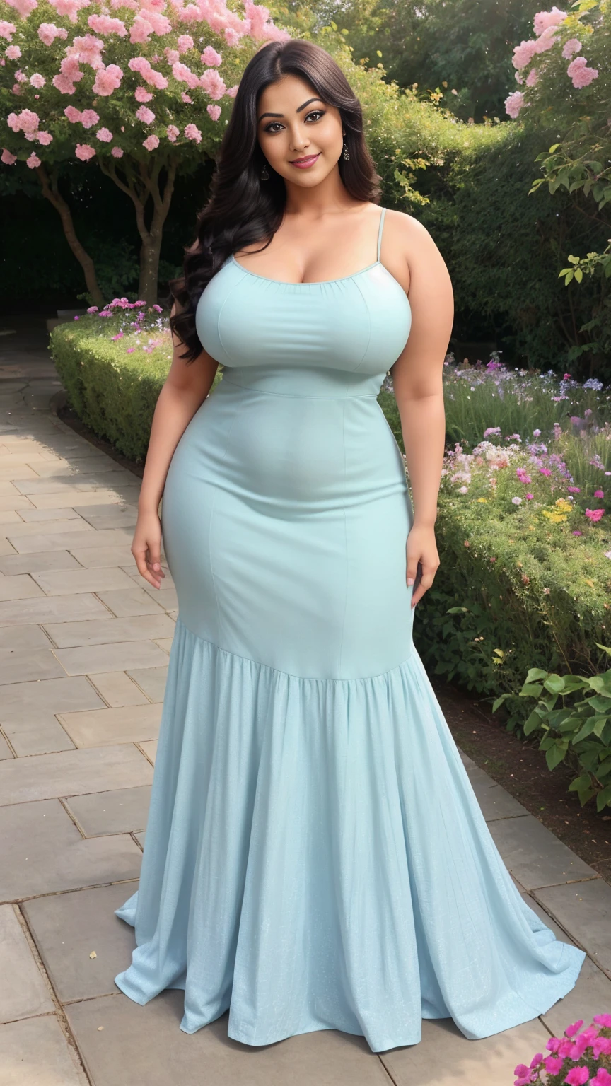 Rati Agnihotri Indian beautiful actress curvy plus size hour glass bulky huge figure woman, closeup camera view, big huge m-cup breast, wearing SHEIN Young Girl Pleated Elegant Party Princess Dress SKU: sk2305049341169119 (1000+ Reviews) GBP£6.99 GBP£9.99 -30% Including VAT Color:Yellow, elegant standing position, eye contact view, different style hairstyle, bright eyes, thin eyebrows, fair skin, blushing cheeks, prefect head to toe view, full body,Garden Paradise: A lush botanical garden with vibrant flowers, winding paths, and serene ponds, head to toe view, full body shot, full body view, smile face, black hair, Indian face, perfect skin tone light, ultra realistic skin texture