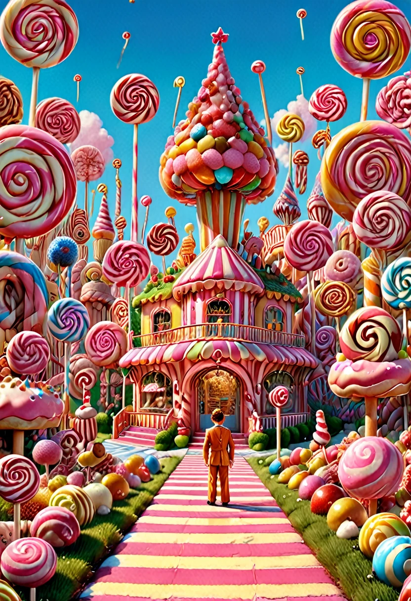 Candyland, by Wes Anderson, best quality, masterpiece, very aesthetic, perfect composition, intricate details, ultra-detailed