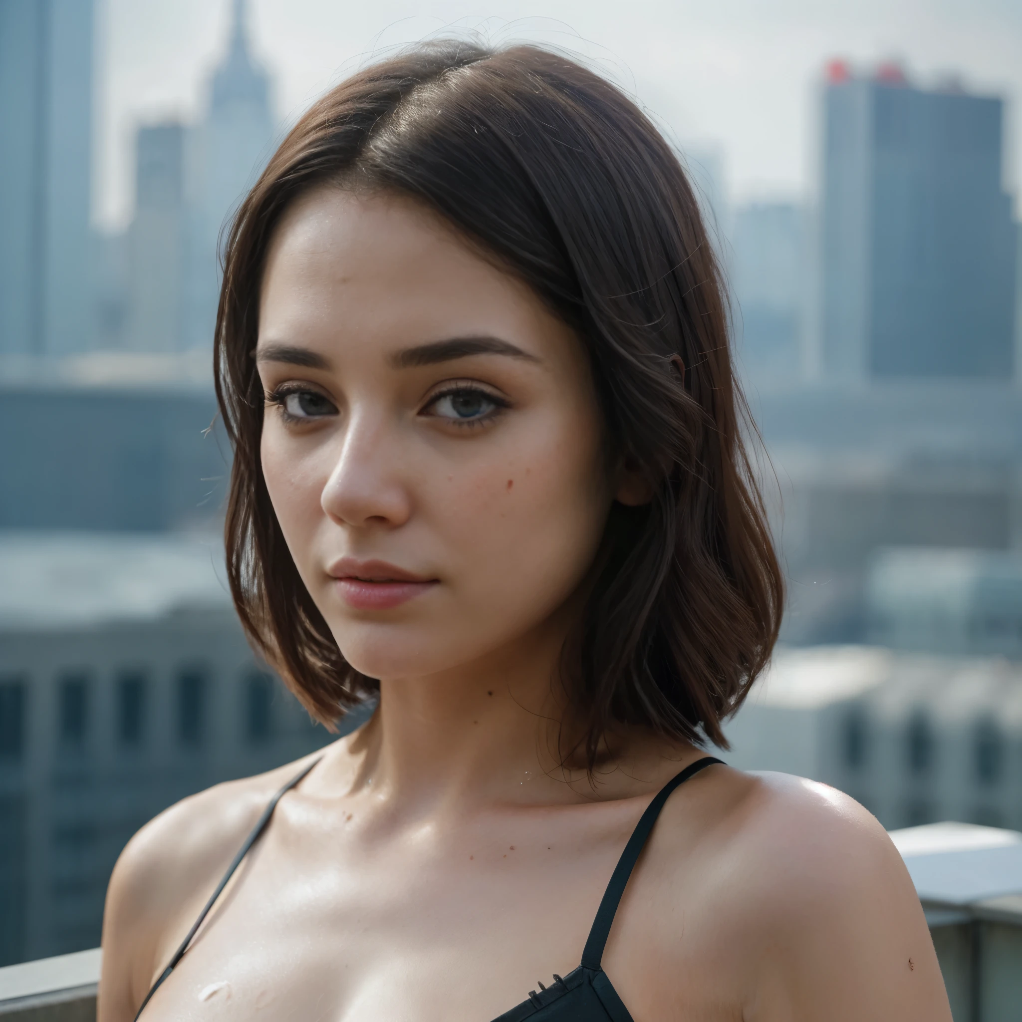 (1girl:1.3), Solo, (((Very detailed face)))), ((Very detailed eyes and face)))), Beautiful detail eyes, Body parts__, Official art, Unified 8k wallpaper, Super detailed, beautiful and beautiful, beautiful, masterpiece, best quality, original, masterpiece, super fine photo, best quality, super high resolution, realistic realism, sunlight, full body portrait, amazing beauty, dynamic pose, delicate face, vibrant eyes, (from the front), She wears Spider-Man suit, red and black color scheme, spider, very detailed city roof background, rooftop, overlooking the city, detailed face, detailed complex busy background, messy, gorgeous, milky white, highly detailed skin, realistic skin details, visible pores, clear focus, volumetric fog, 8k uhd, DSLR, high quality, film grain, fair skin, photo realism, lomography, futuristic dystopian megalopolis, translucent
