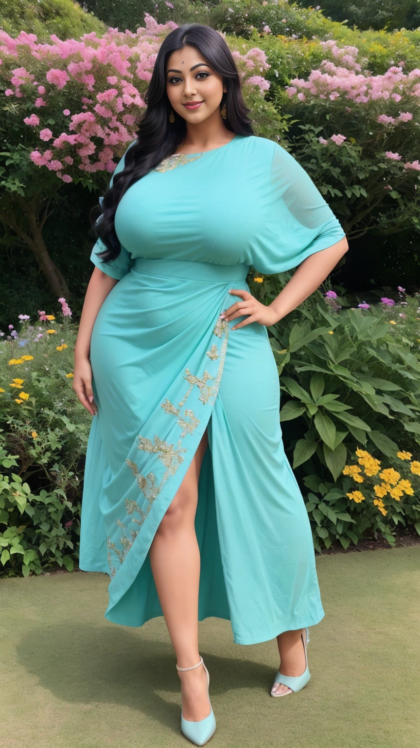 Rati Agnihotri Indian beautiful actress curvy plus size hour glass bulky huge figure woman, closeup camera view, big huge m-cup breast, wearing SHEIN Young Girl Pleated Elegant Party Princess Dress SKU: sk2305049341169119 (1000+ Reviews) GBP£6.99 GBP£9.99 -30% Including VAT Color:Yellow, elegant standing position, eye contact view, different style hairstyle, bright eyes, thin eyebrows, fair skin, blushing cheeks, prefect head to toe view, full body,Garden Paradise: A lush botanical garden with vibrant flowers, winding paths, and serene ponds, head to toe view, full body shot, full body view, smile face, black hair, Indian face, perfect skin tone light, ultra realistic skin texture